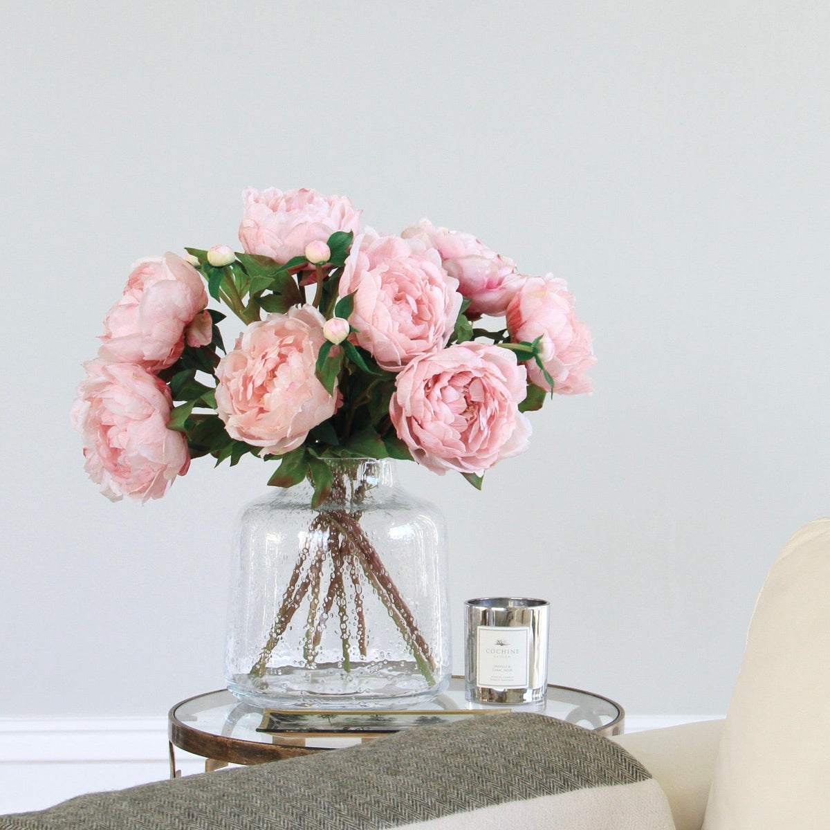 Realistic Artificial Blush Pink Classic Peony ABY6043LPK by The Faux Flower Company