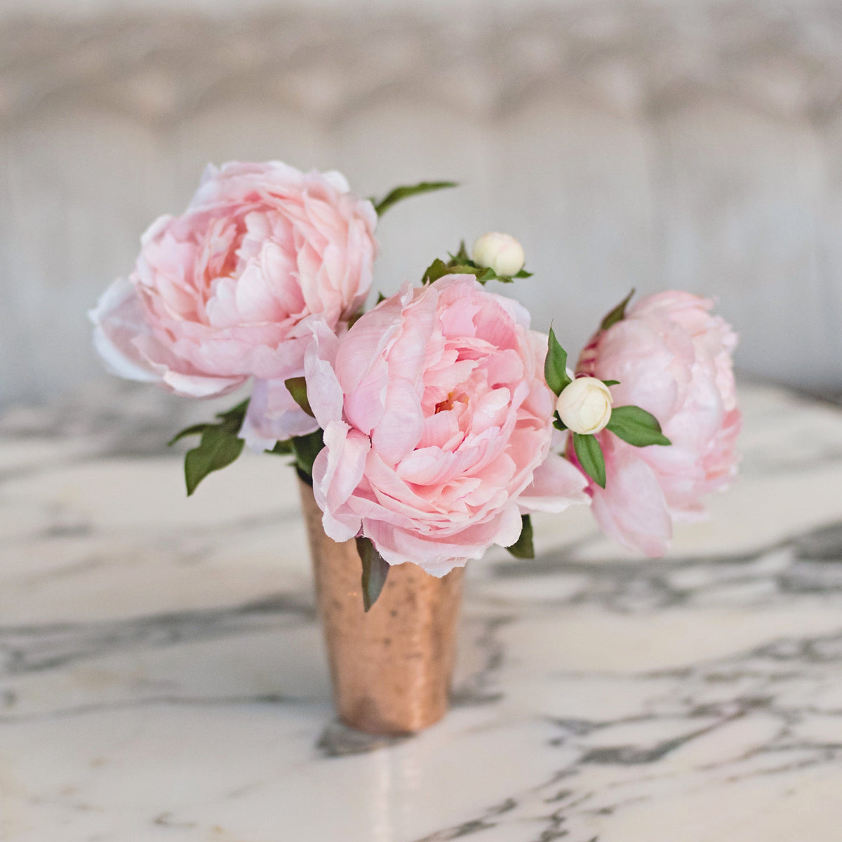 Realistic Artificial Blush Pink Classic Peony ABY6043LPK by The Faux Flower Company