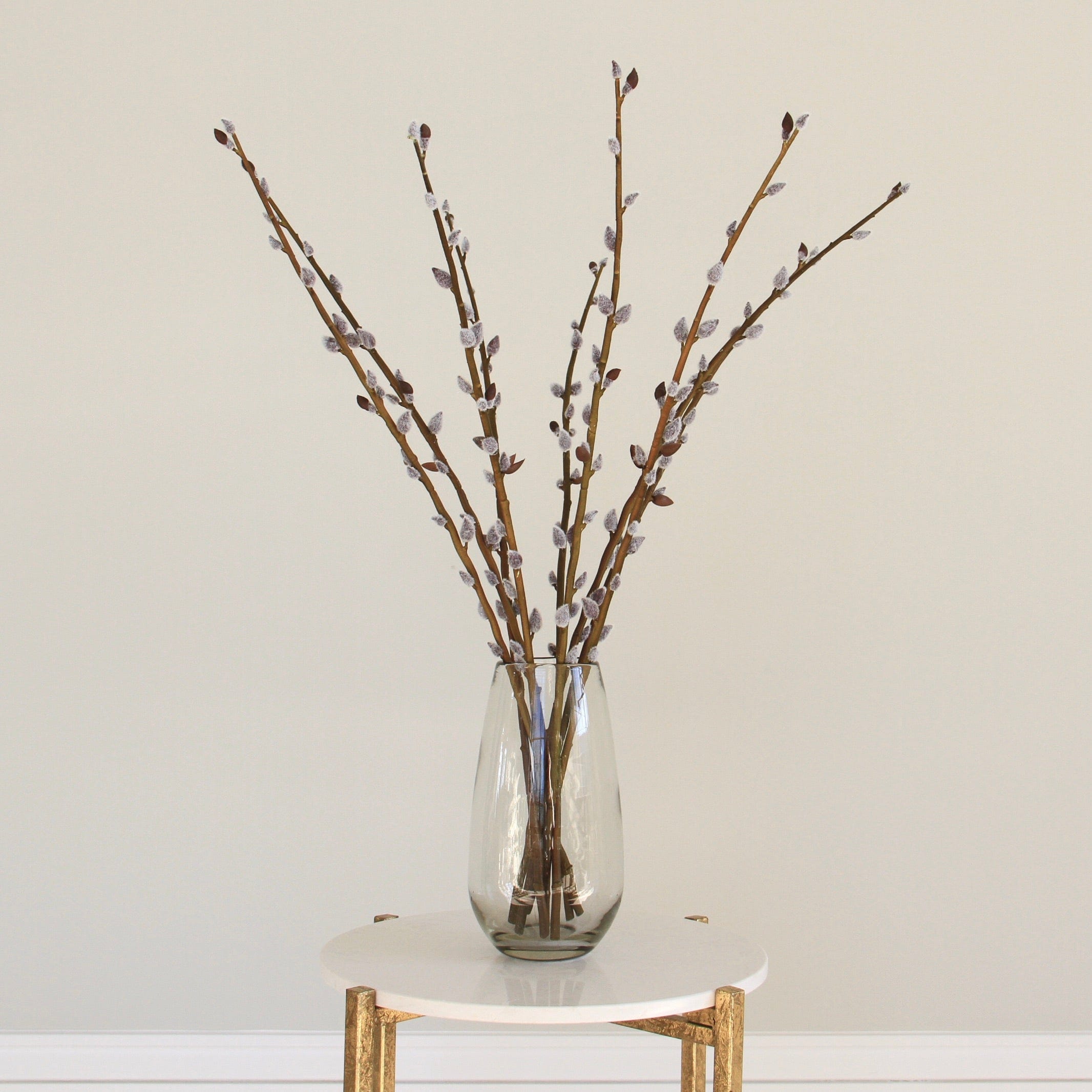 Artificial flowers luxury lifelike faux Artificial Brown Pussy Willow realistic silk single stems buy online from The Faux Flower Company