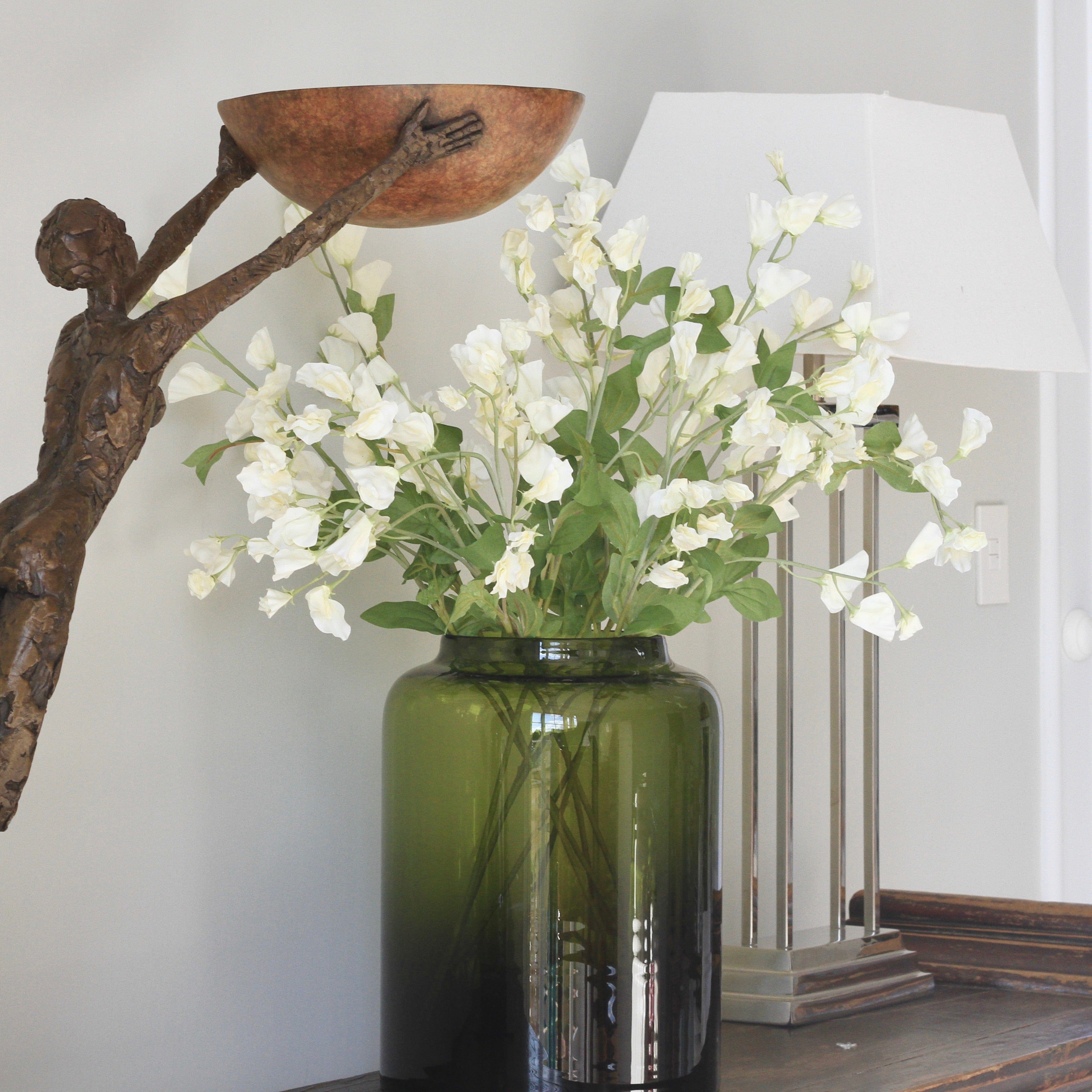 Artificial flowers luxury lifelike faux Artificial Cream Tall Sweet Pea realistic silk single stems buy online from The Faux Flower Company