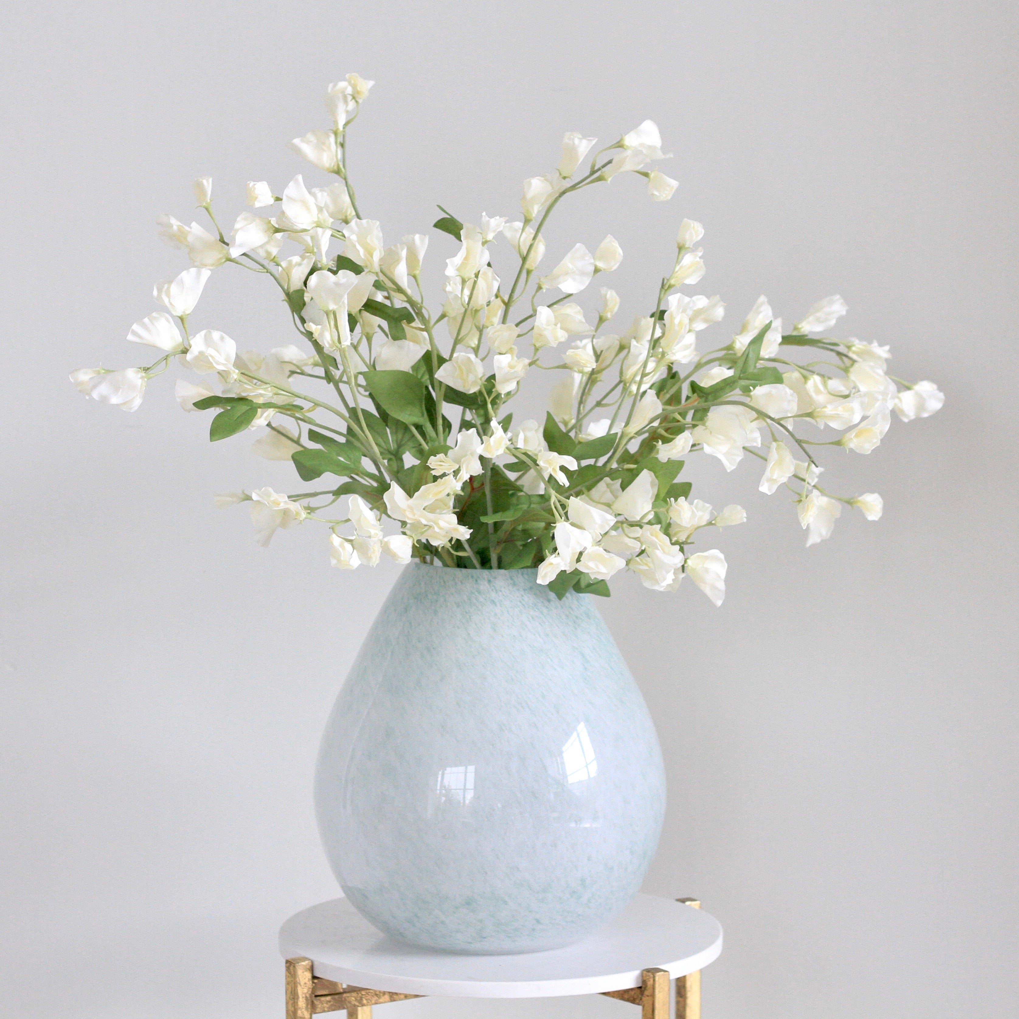 Artificial flowers luxury lifelike faux Artificial Cream Tall Sweet Pea realistic silk single stems buy online from The Faux Flower Company