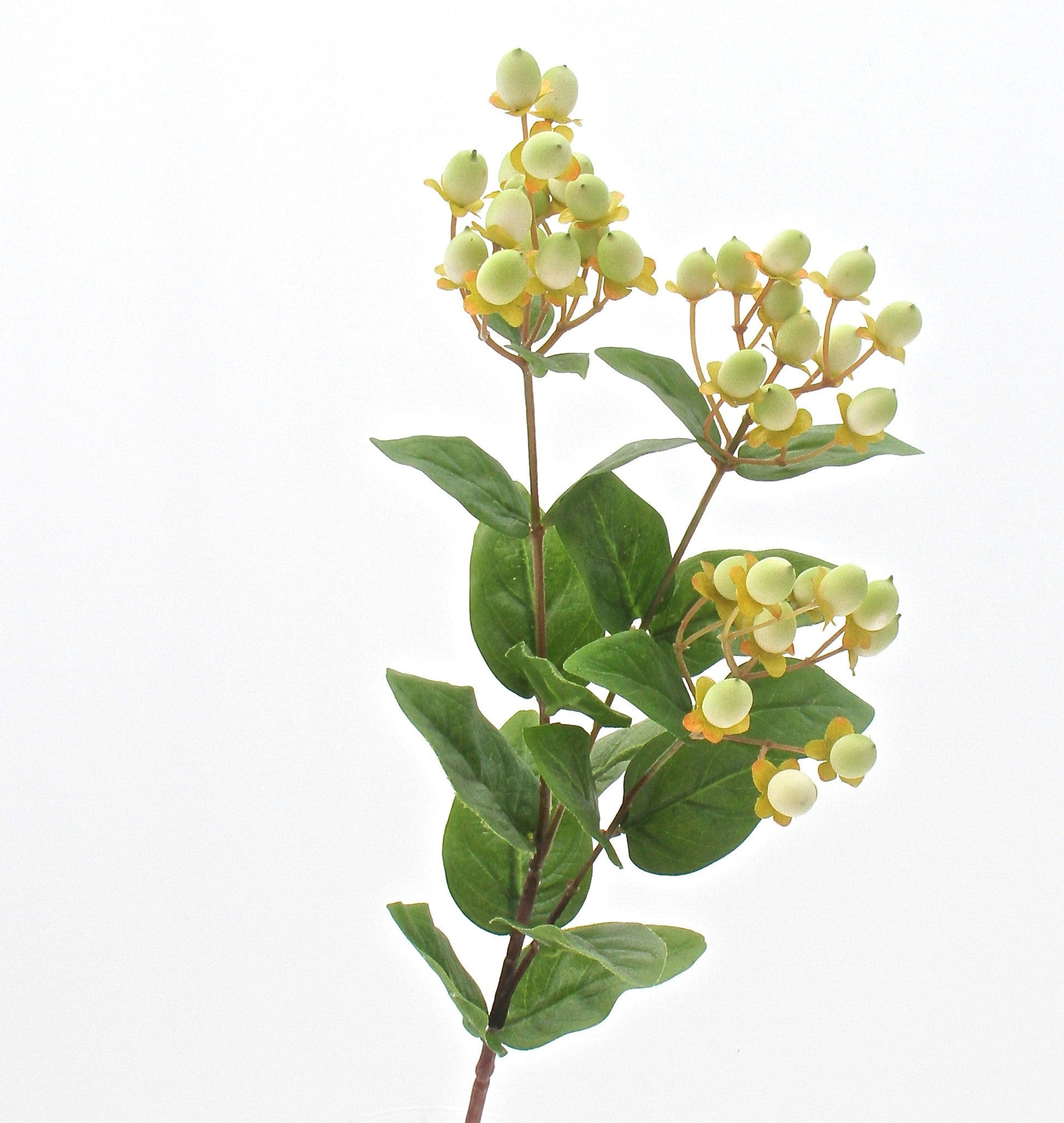 Artificial flowers luxury lifelike faux Artificial Green Hypericum Berries realistic silk single stems buy online from The Faux Flower Company