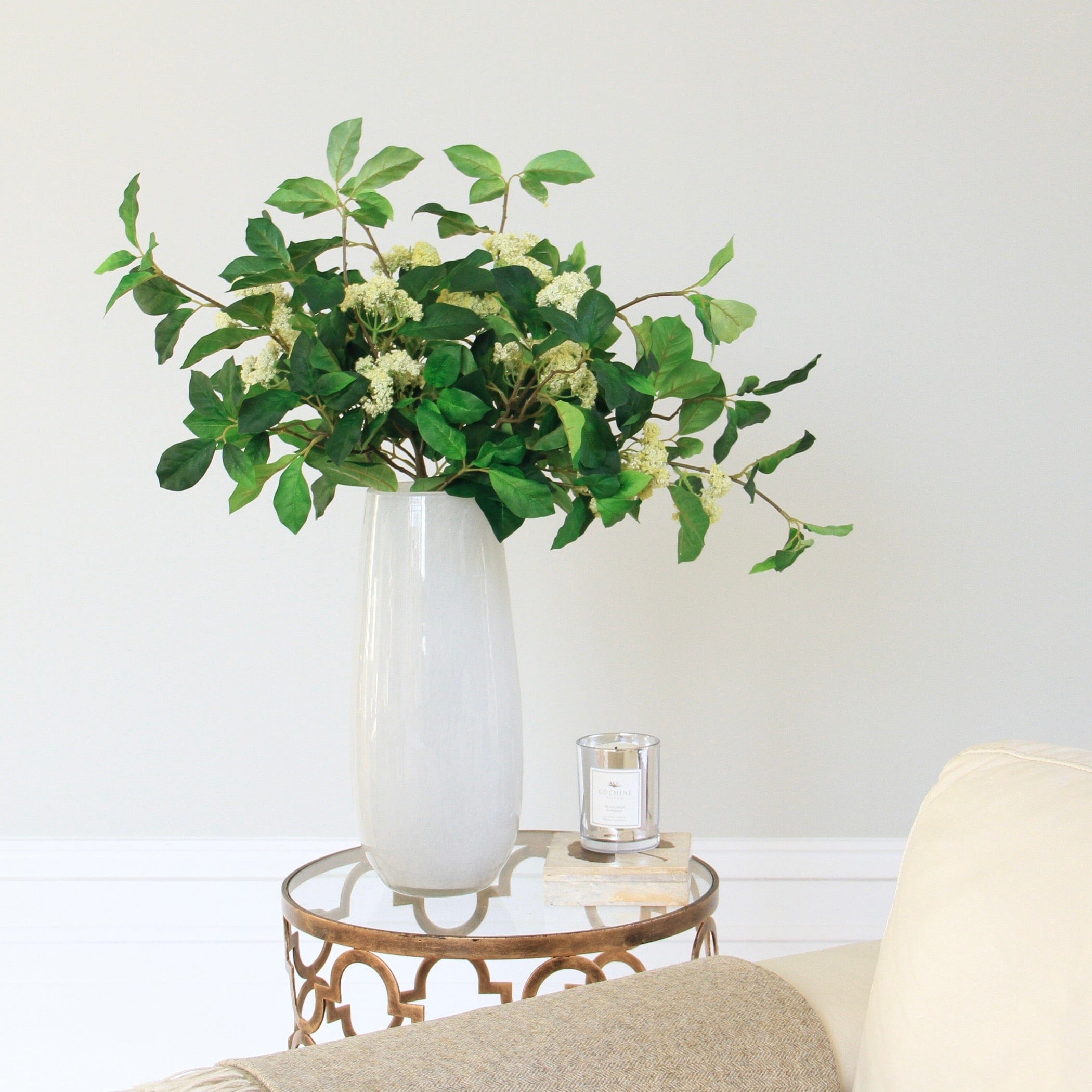 Artificial flowers luxury lifelike faux Artificial Green Queen Anne's Lace Spray realistic silk single stems buy online from The Faux Flower Company