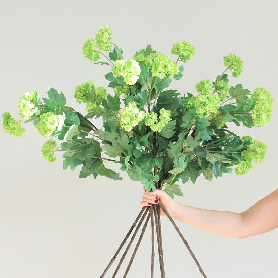 Artificial flowers luxury lifelike faux Artificial Green Vivid Viburnum realistic silk single stems buy online from The Faux Flower Company