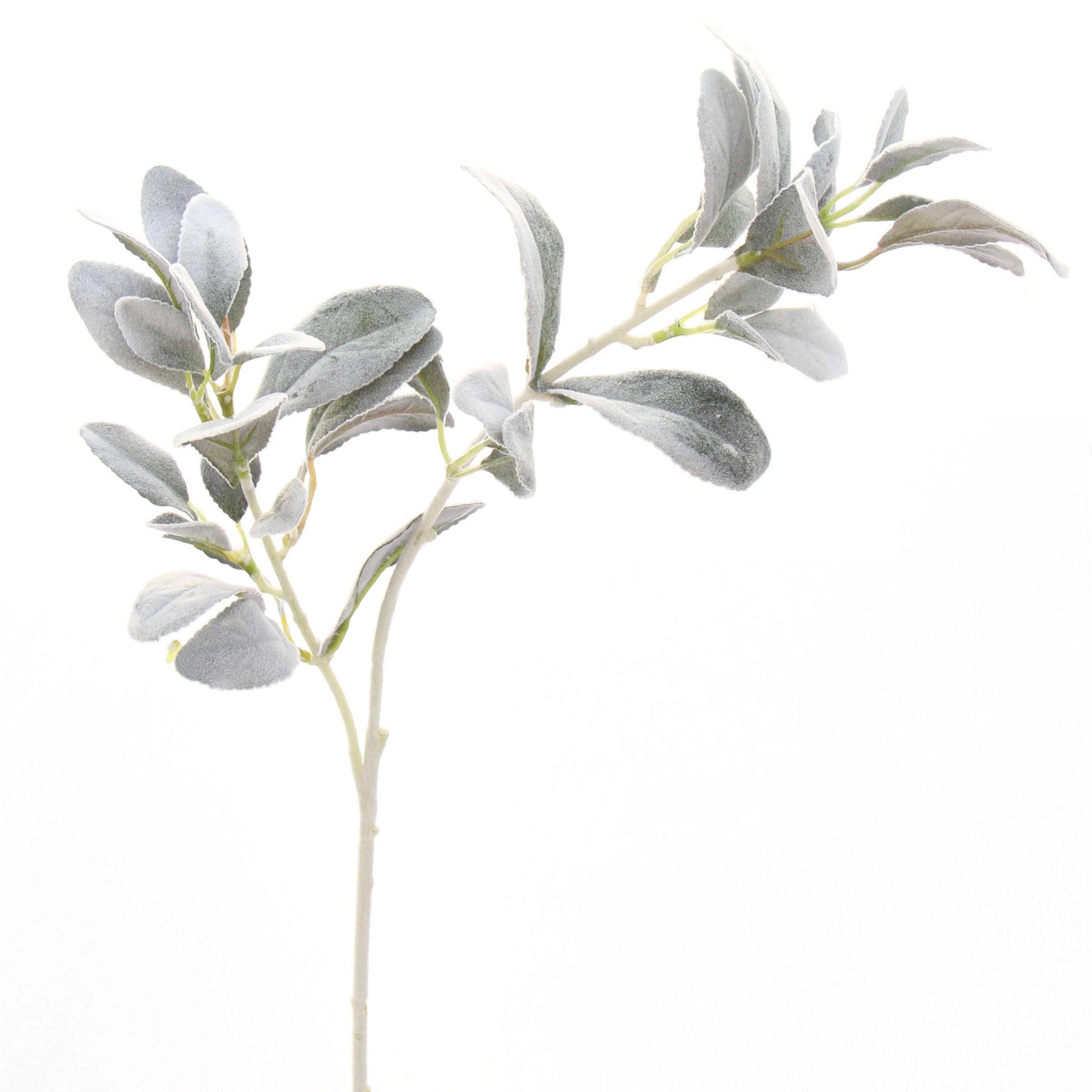 Artificial flowers luxury lifelike faux Artificial Grey & Silver Lambs Leaf realistic silk single stems buy online from The Faux Flower Company