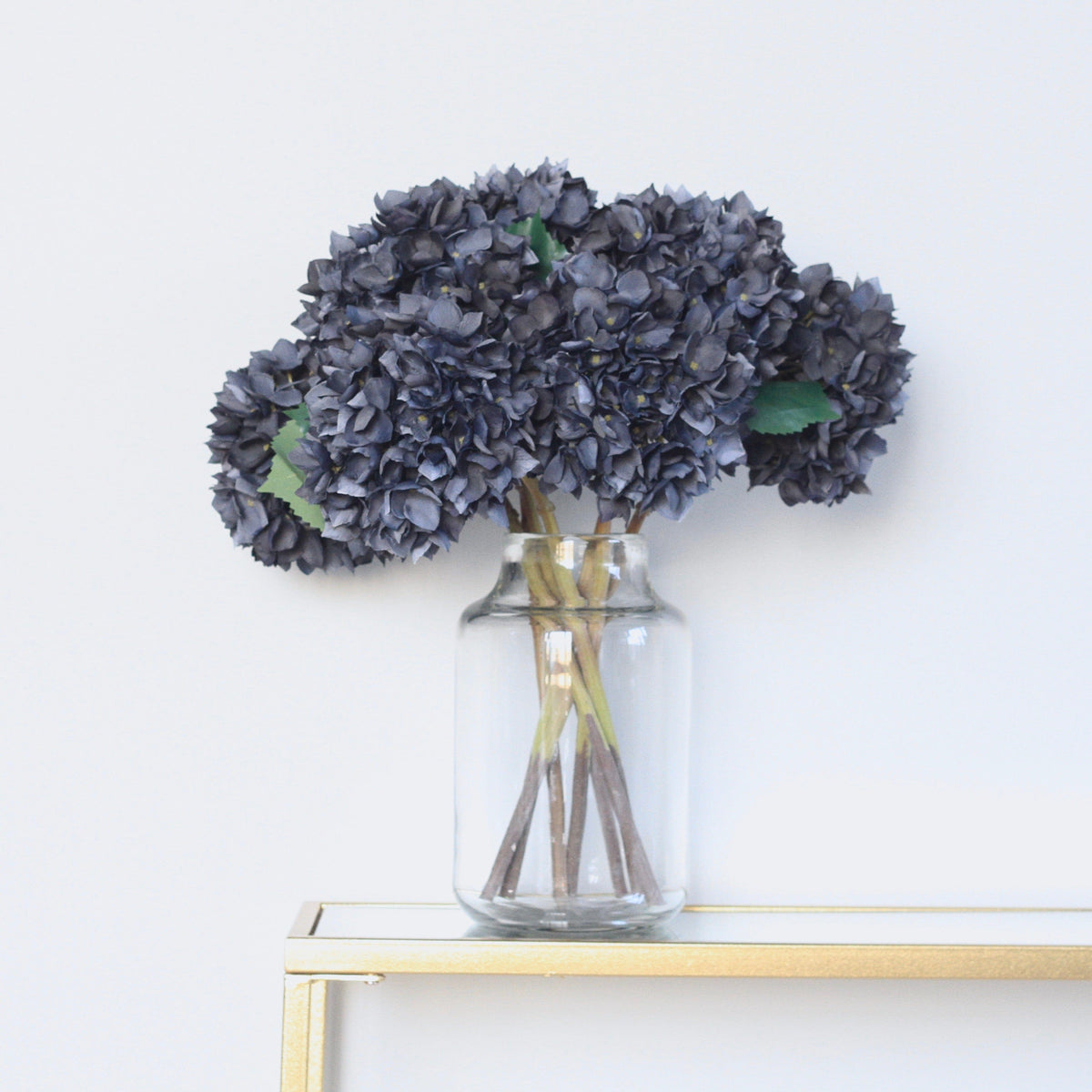Realistic Artificial Navy Blue Hydrangea ABX5005DBL by The Faux Flower Company