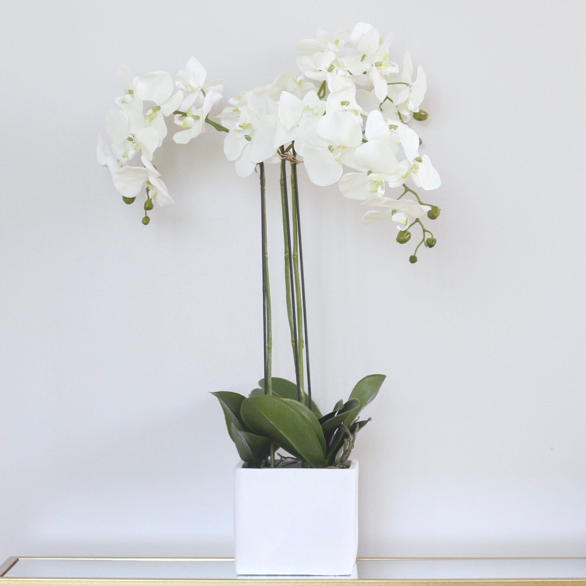 Artificial flowers luxury lifelike faux Artificial Orchid in Marble Pot realistic silk Plants buy online from The Faux Flower Company AHCH-2481