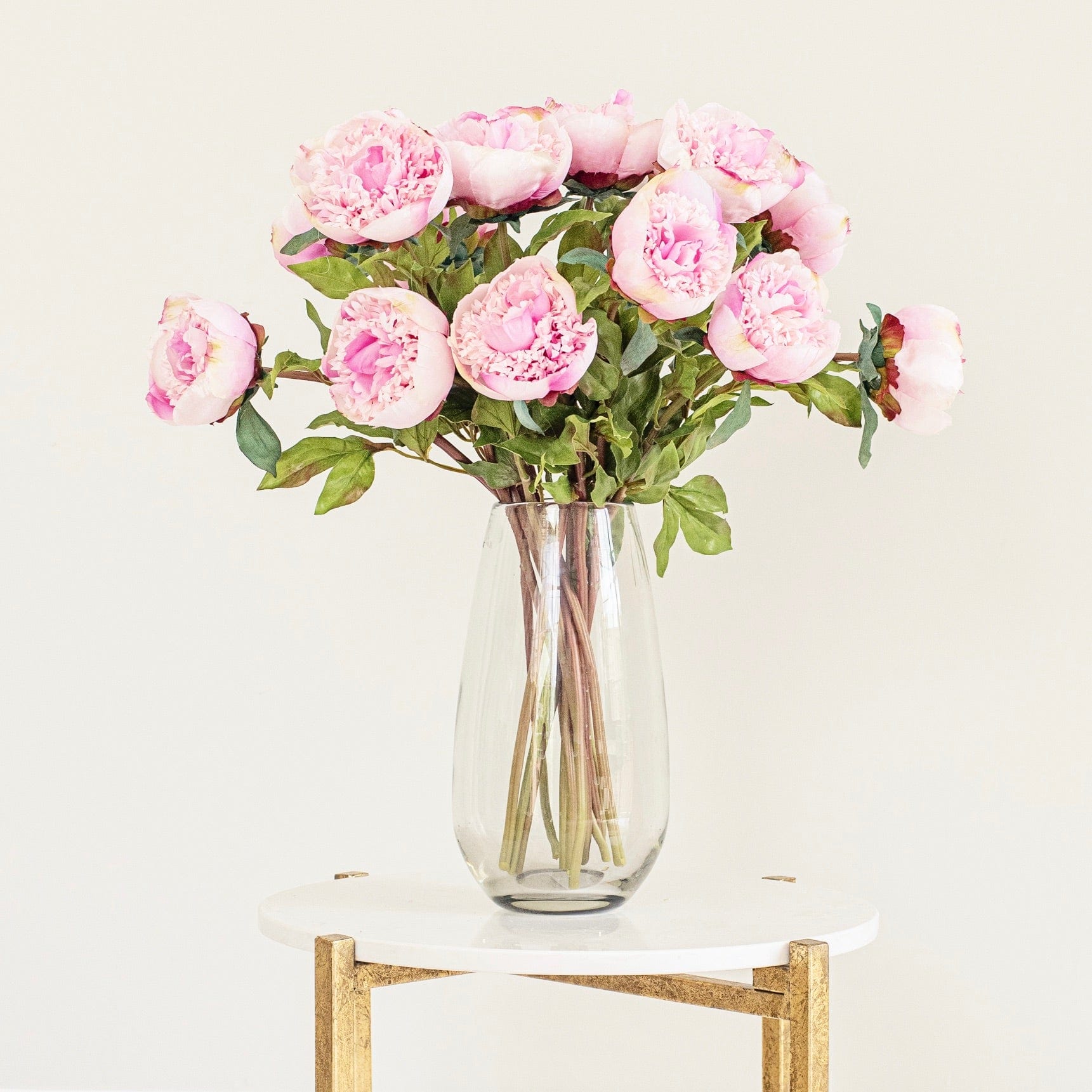 Artificial flowers luxury lifelike faux Artificial Pink Open Peony realistic silk single stems buy online from The Faux Flower Company
