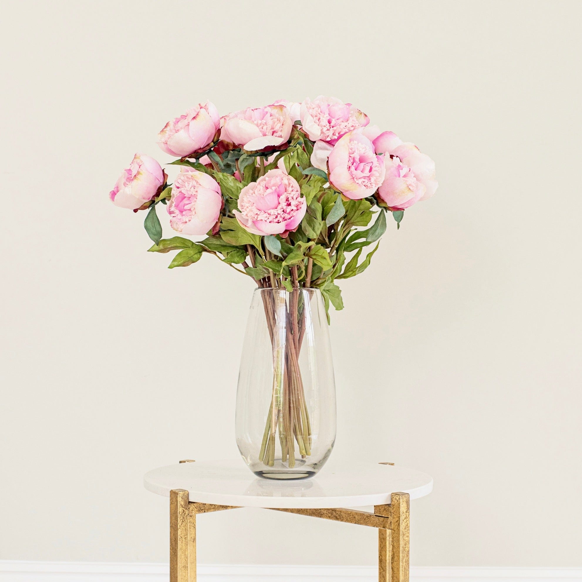 Artificial flowers luxury lifelike faux Artificial Pink Open Peony realistic silk single stems buy online from The Faux Flower Company