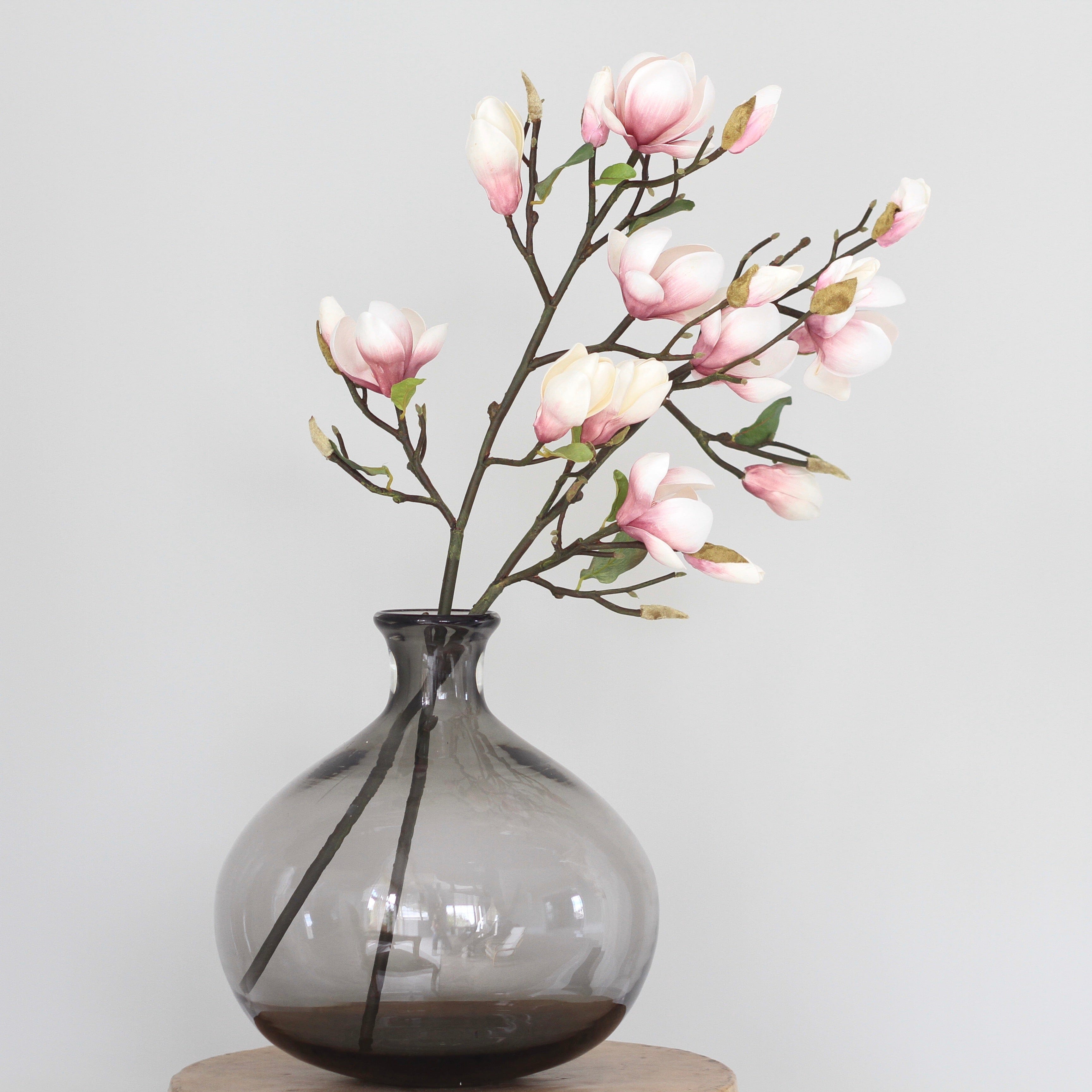 Artificial flowers luxury lifelike faux Artificial Pink Tall Magnolia realistic silk single stems buy online from The Faux Flower Company
