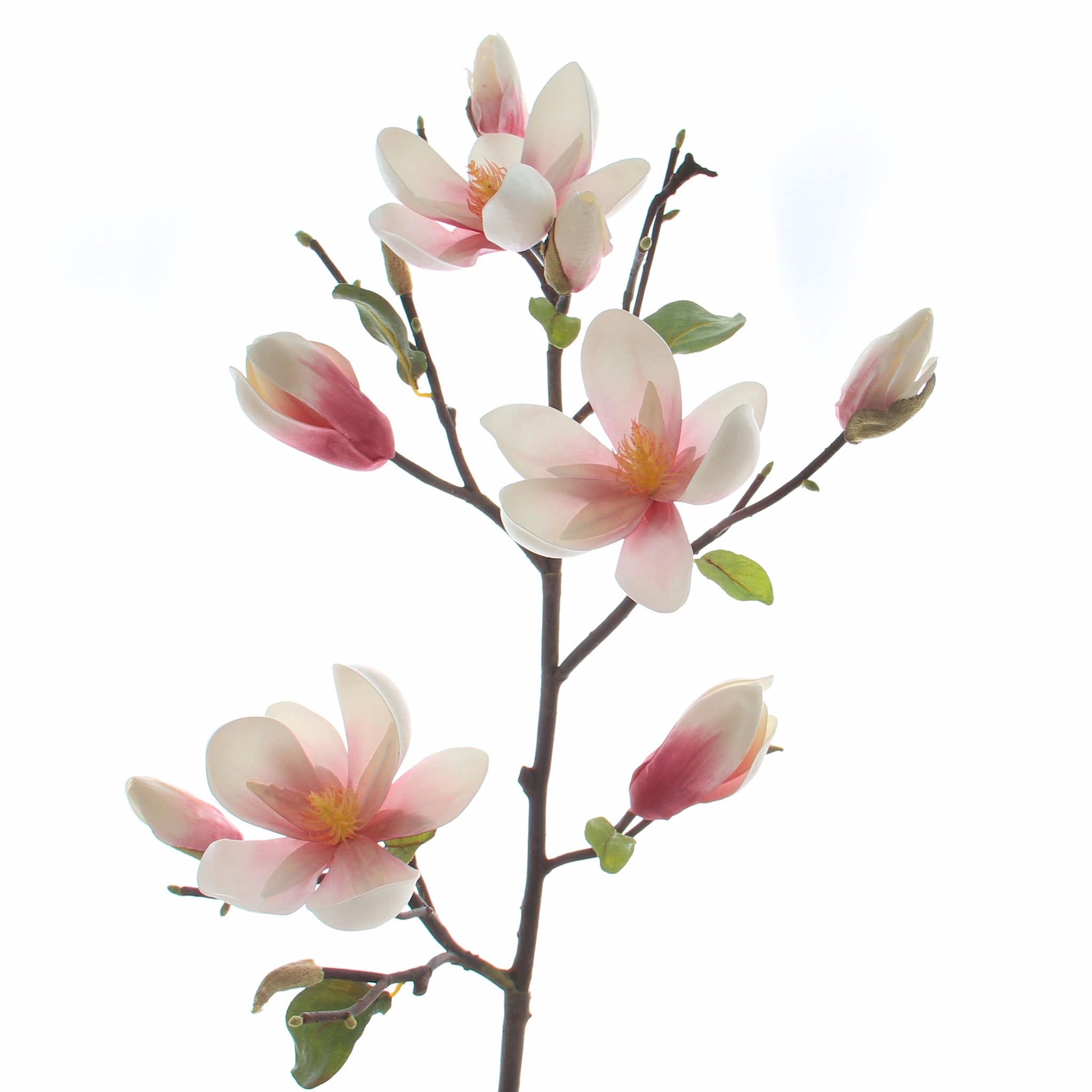 Artificial flowers luxury lifelike faux Artificial Pink Tall Magnolia realistic silk single stems buy online from The Faux Flower Company