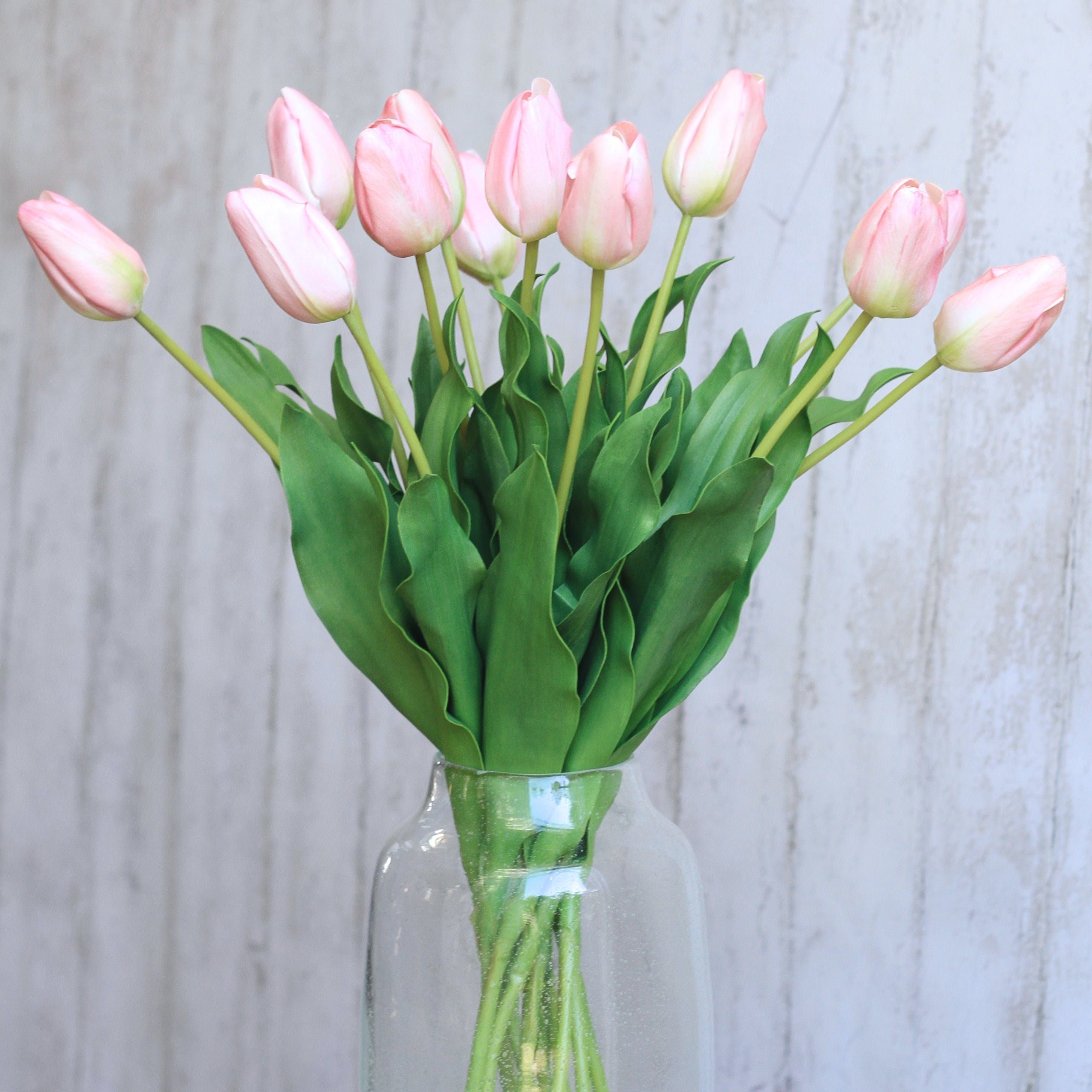 Artificial flowers luxury lifelike faux Artificial Pink Tulip realistic silk single stems buy online from The Faux Flower Company