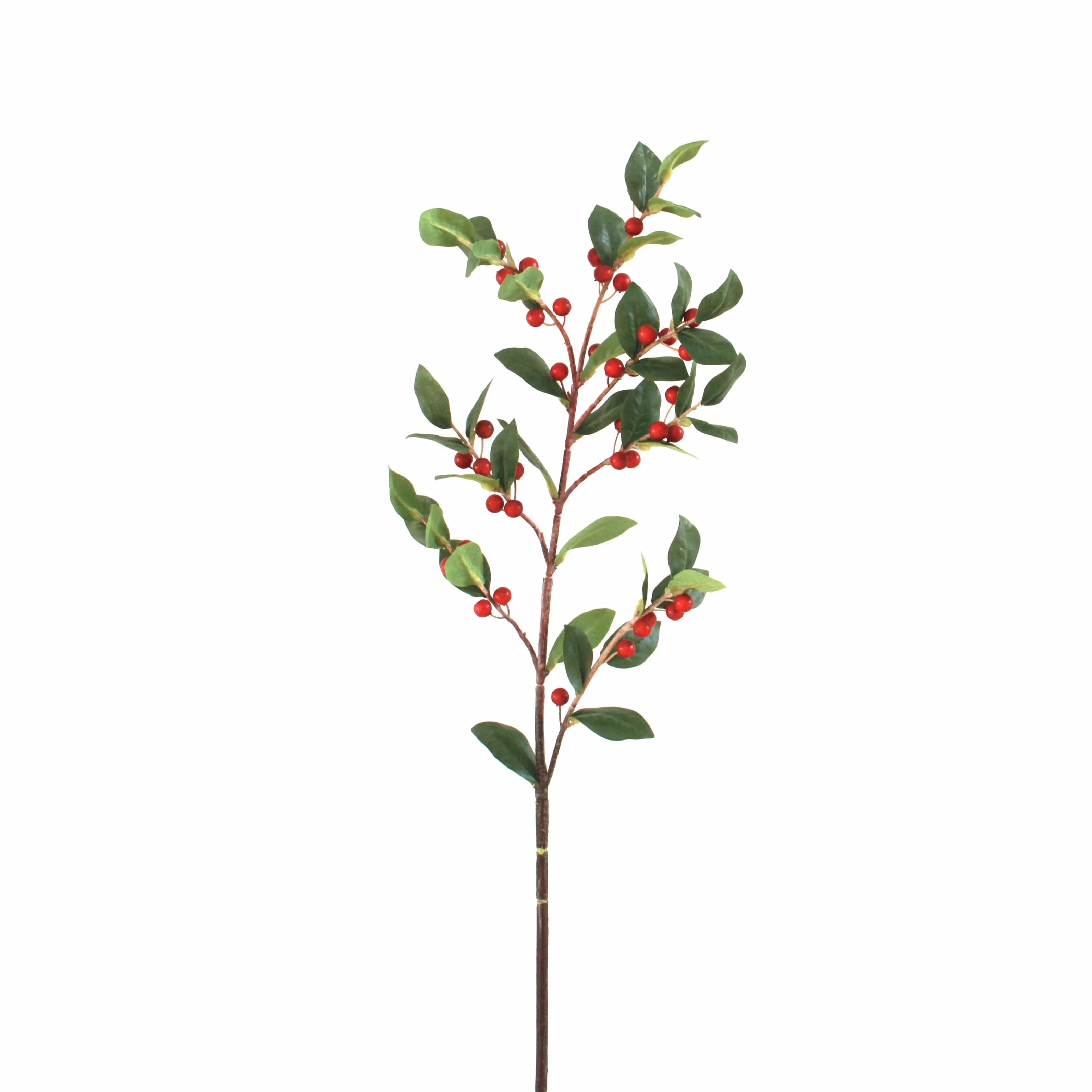 Artificial flowers luxury lifelike faux Artificial Red Berries with Leaves realistic silk single stems buy online from The Faux Flower Company