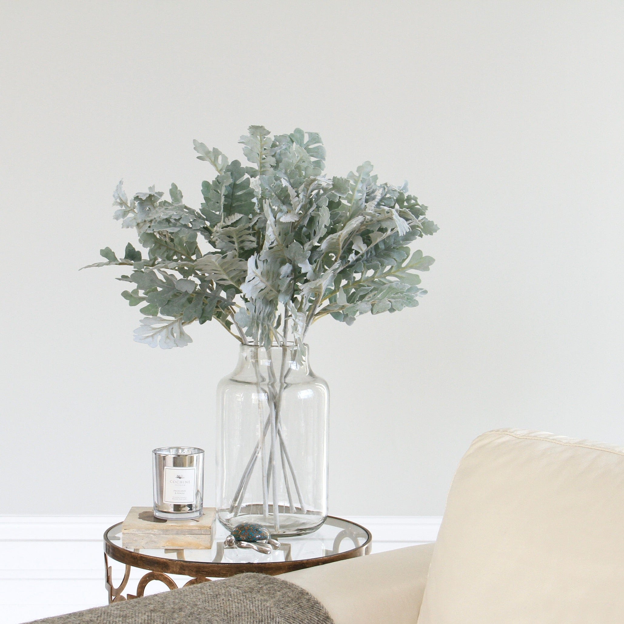 Artificial flowers luxury lifelike faux Artificial Silver Senecio Leaf realistic silk single stems buy online from The Faux Flower Company