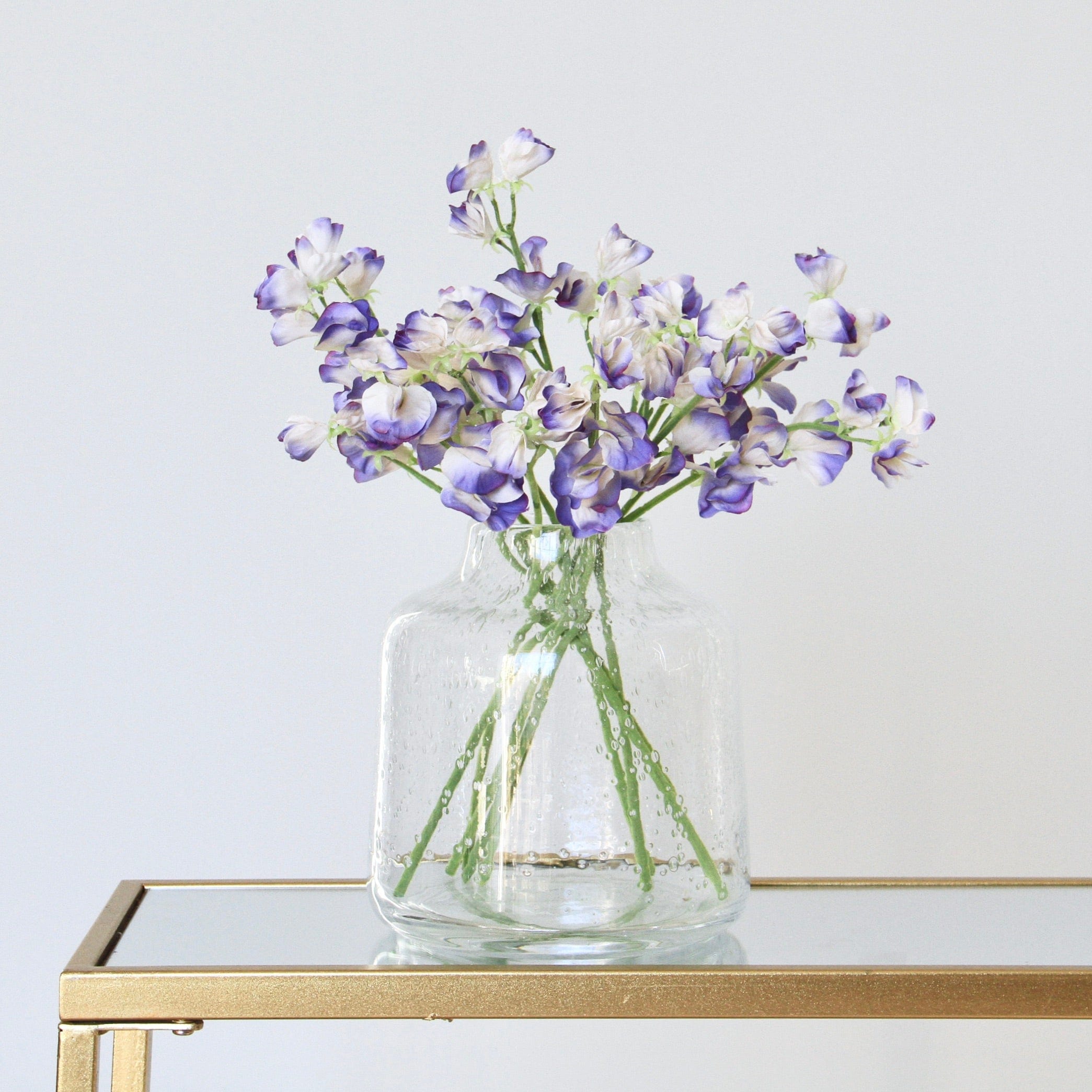 Artificial flowers luxury lifelike faux Artificial Small Blue Sweet Pea realistic silk single stems buy online from The Faux Flower Company