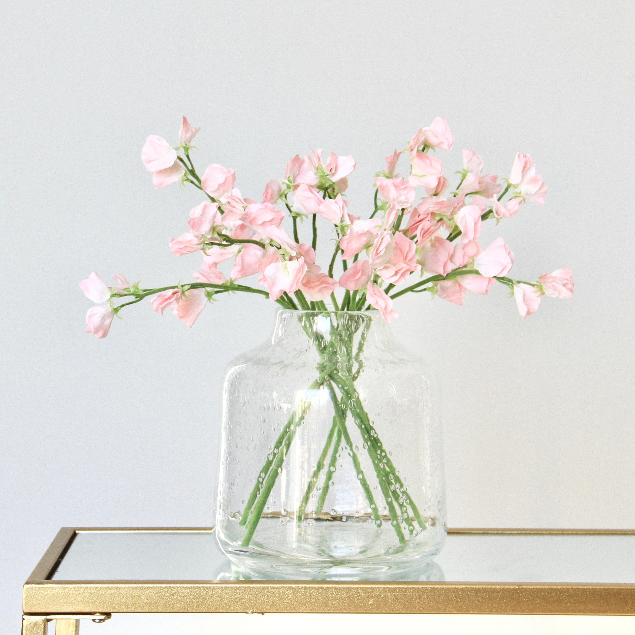 Artificial flowers luxury lifelike faux Artificial Small Light Pink Sweet Pea realistic silk single stems buy online from The Faux Flower Company
