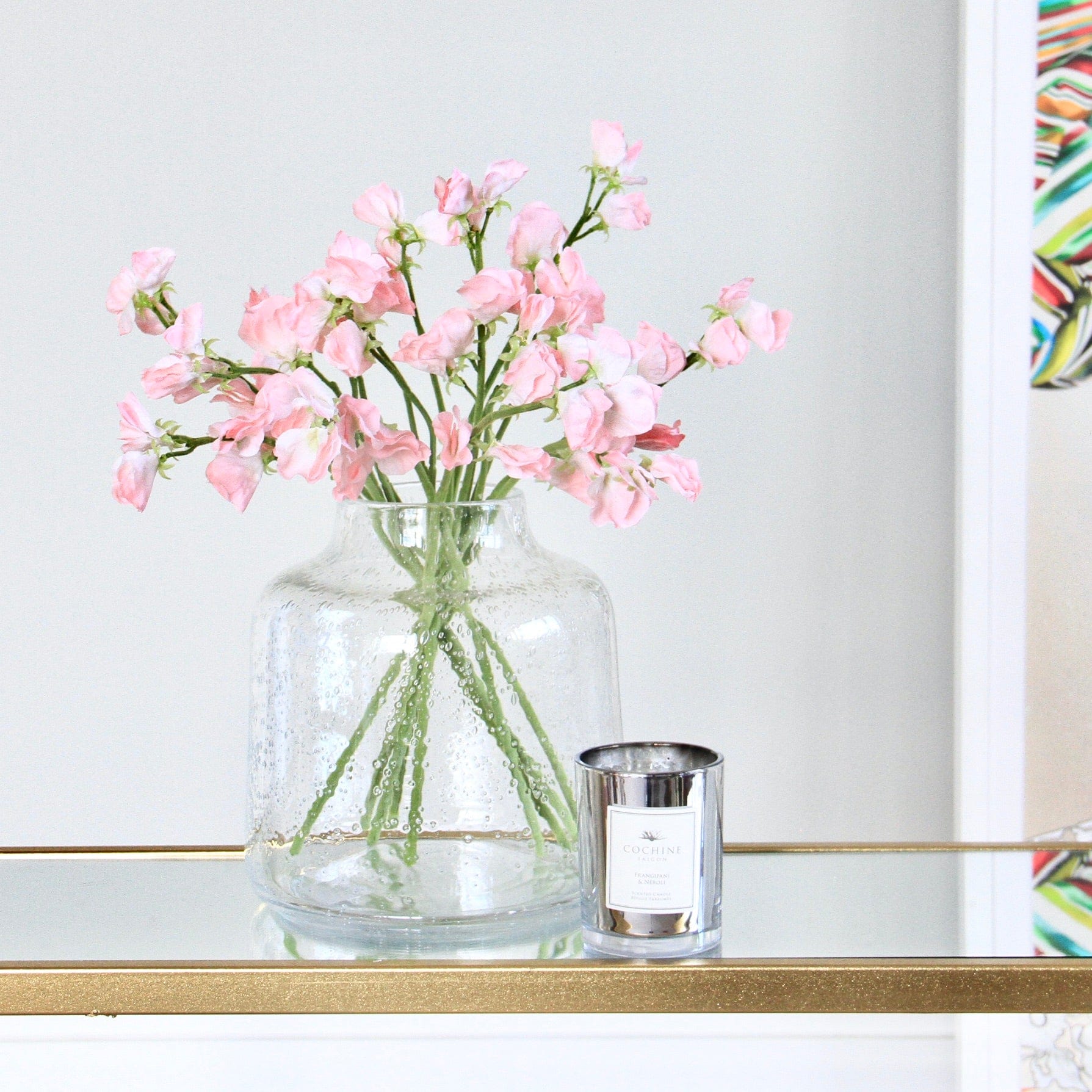 Artificial flowers luxury lifelike faux Artificial Small Light Pink Sweet Pea realistic silk single stems buy online from The Faux Flower Company