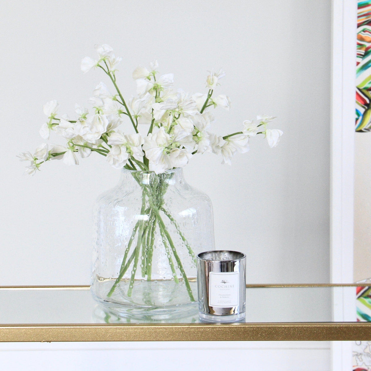 Realistic Artificial Small White Sweet Pea ABX1262WH by The Faux Flower Company