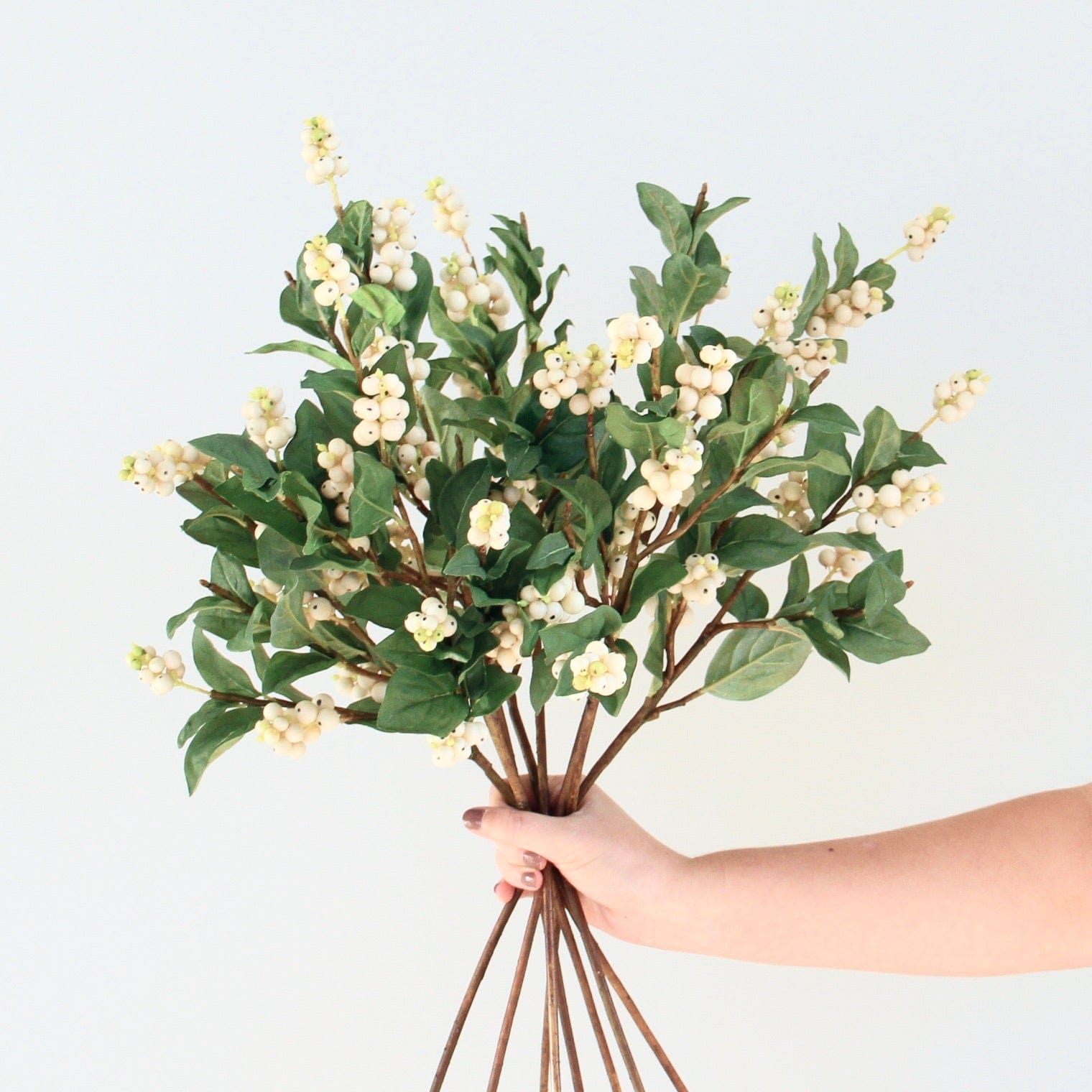 Artificial flowers luxury lifelike faux Artificial Snowberry Stem realistic silk single stems buy online from The Faux Flower Company