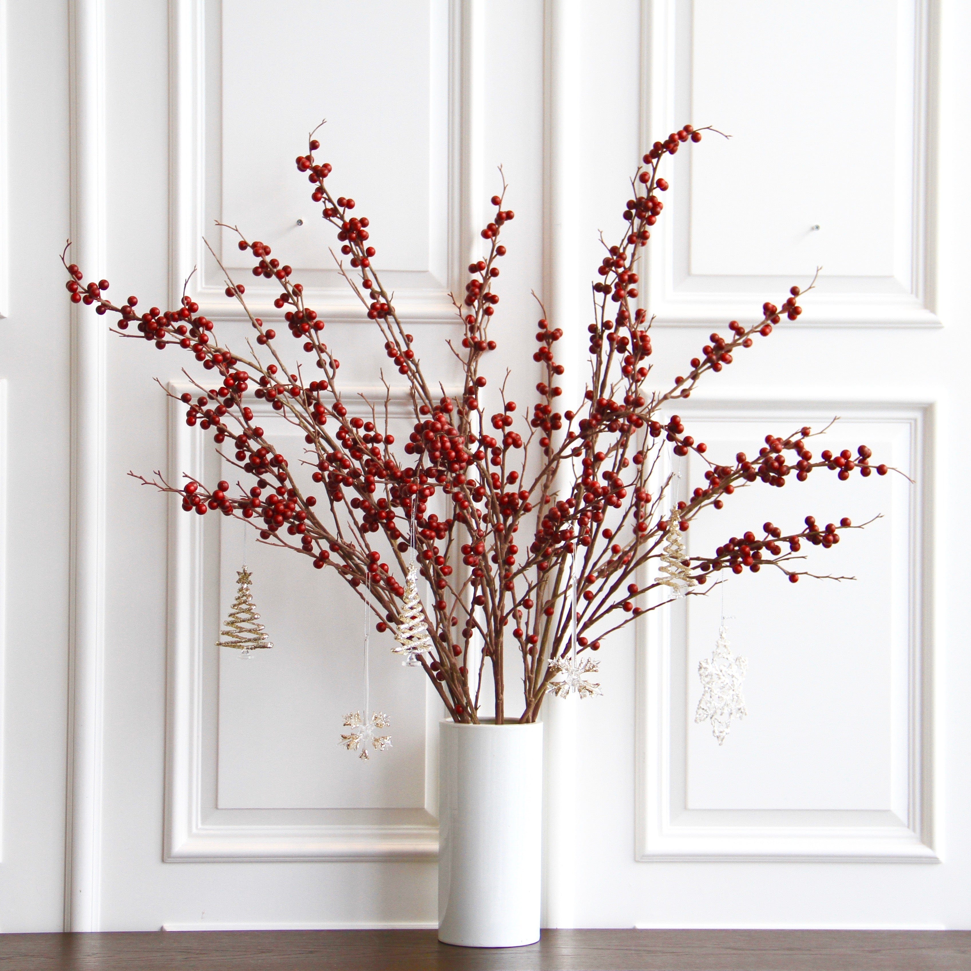 Artificial flowers luxury lifelike faux Artificial Tall Red Berries realistic silk single stems buy online from The Faux Flower Company