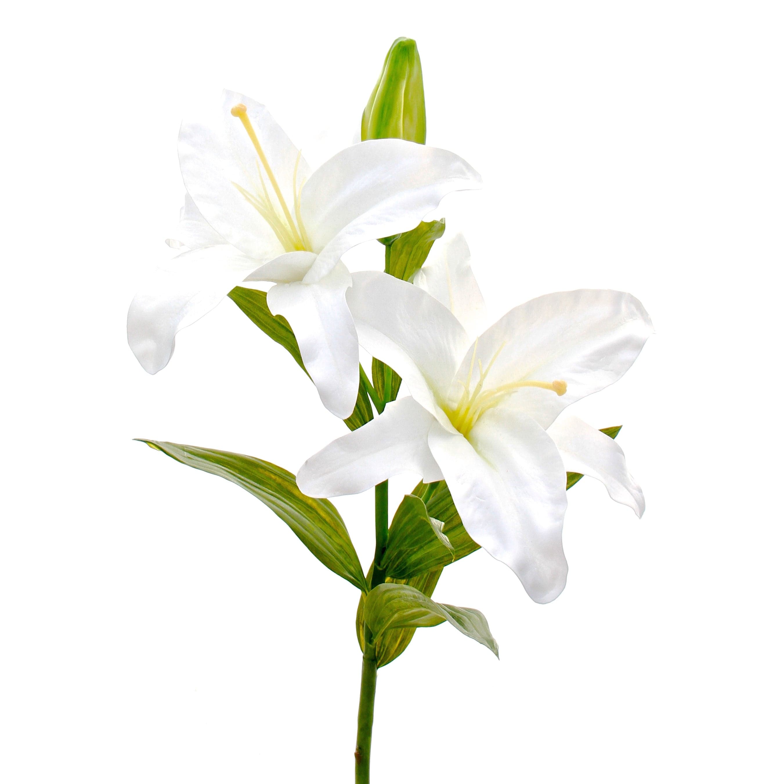 Artificial flowers luxury lifelike faux Artificial White Casablanca Lily realistic silk single stems buy online from The Faux Flower Company
