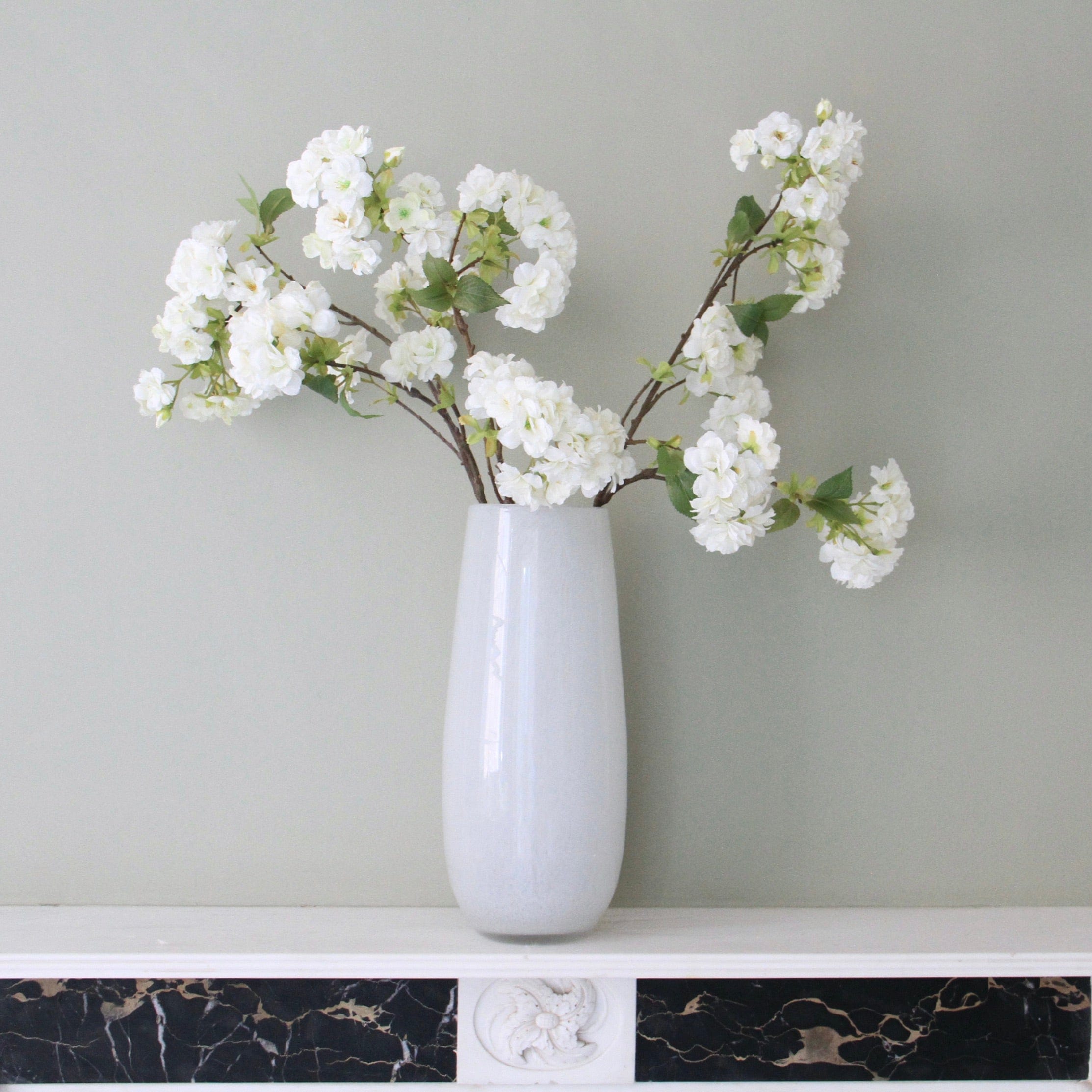 Artificial flowers luxury lifelike faux Artificial White Cherry Blossom realistic silk single stems buy online from The Faux Flower Company