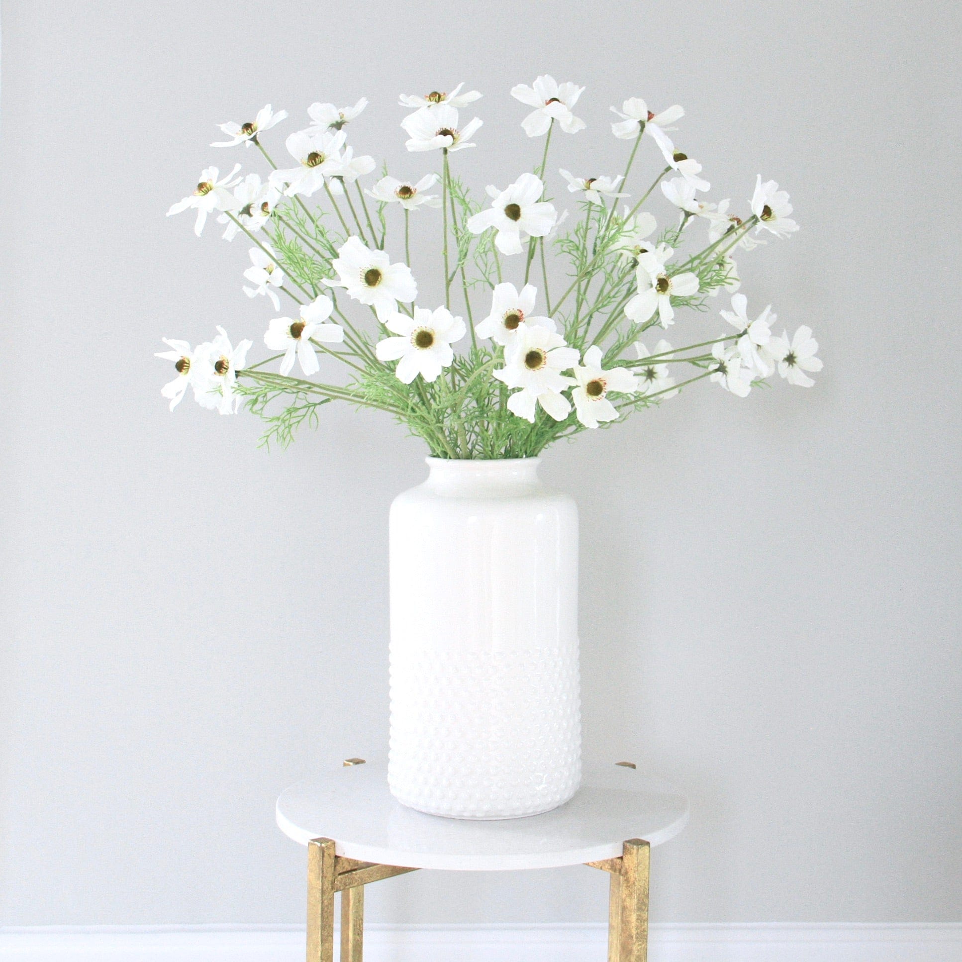 Artificial flowers luxury lifelike faux Artificial White Cosmos realistic silk single stems buy online from The Faux Flower Company