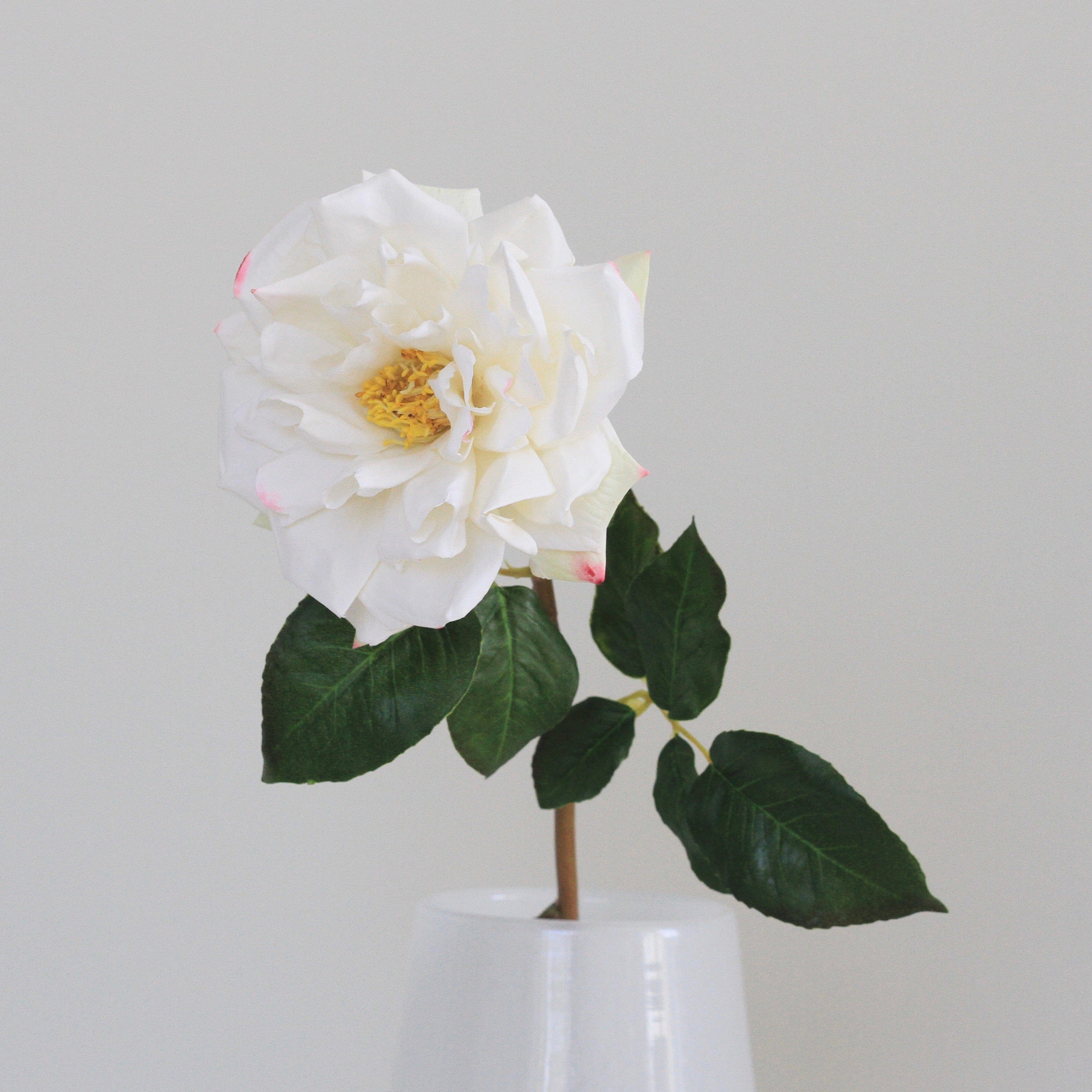 Artificial flowers luxury lifelike faux Artificial White Garden Rose realistic silk single stems buy online from The Faux Flower Company