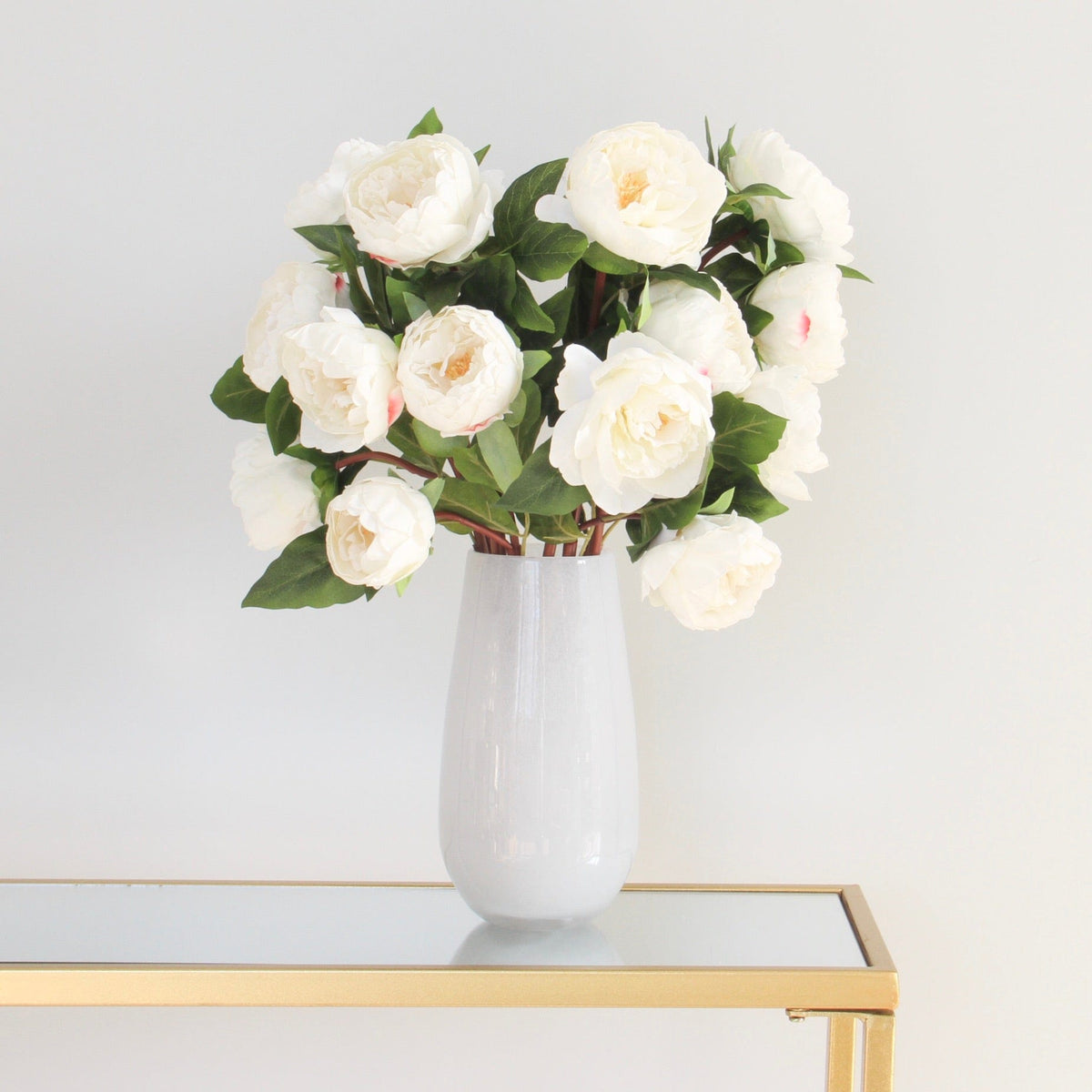 Realistic Artificial White Real Touch Peony ABZ9148WH by The Faux Flower Company