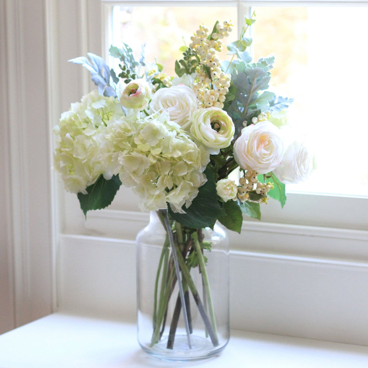 Realistic Clear Funnel Neck Vase - Large ABV2253 by The Faux Flower Company