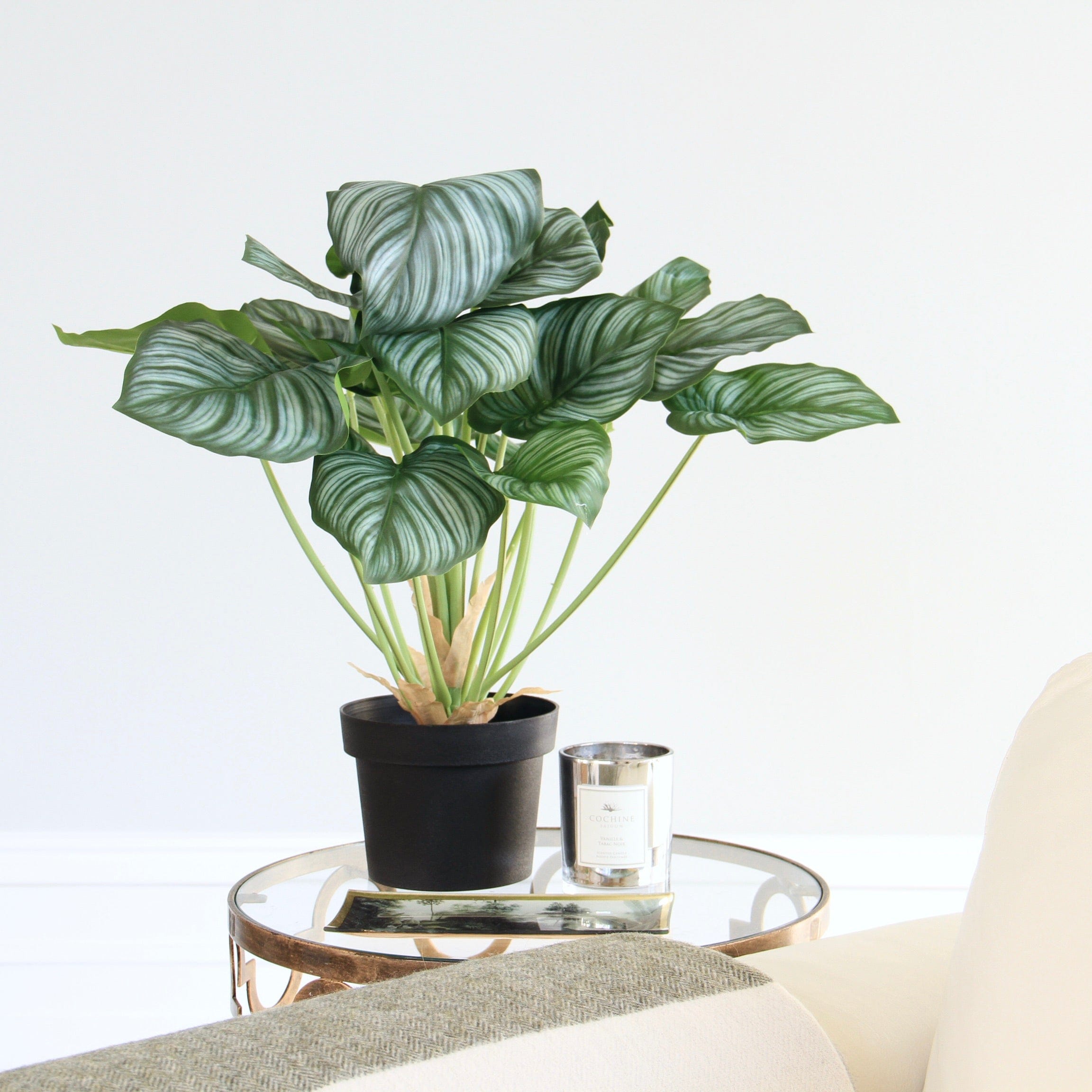 Artificial flowers luxury lifelike faux Green Artificial Peacock Plant realistic silk Plants buy online from The Faux Flower Company AHCH-2340