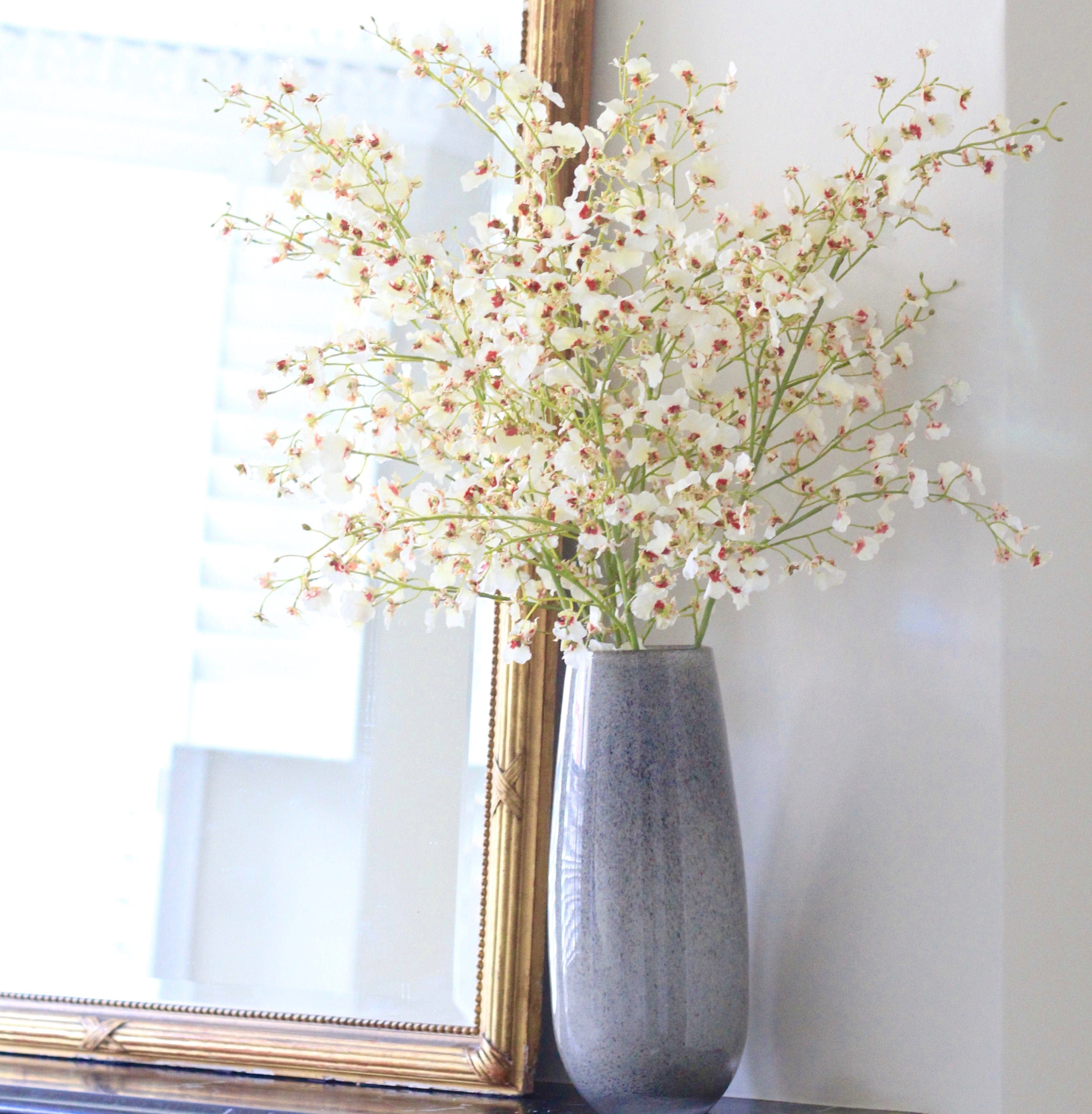 Artificial flowers luxury lifelike faux Grey Elegant Vase - Large realistic silk Vases buy online from The Faux Flower Company ABV2351