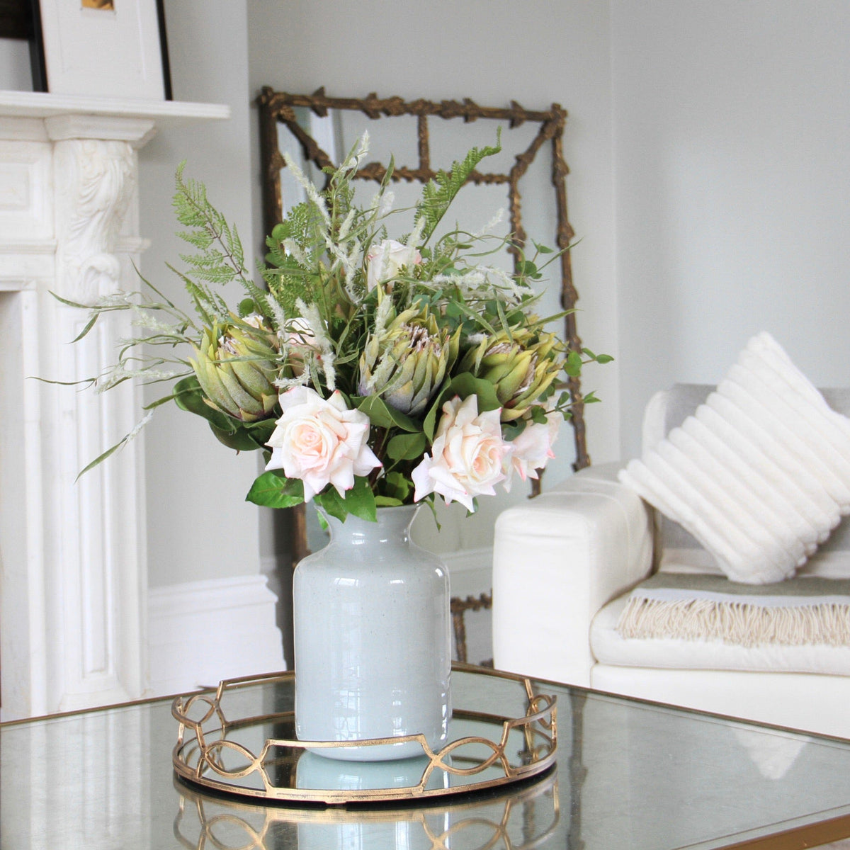 Realistic Savannah Spring Artificial Flower Arrangement by The Faux Flower Company