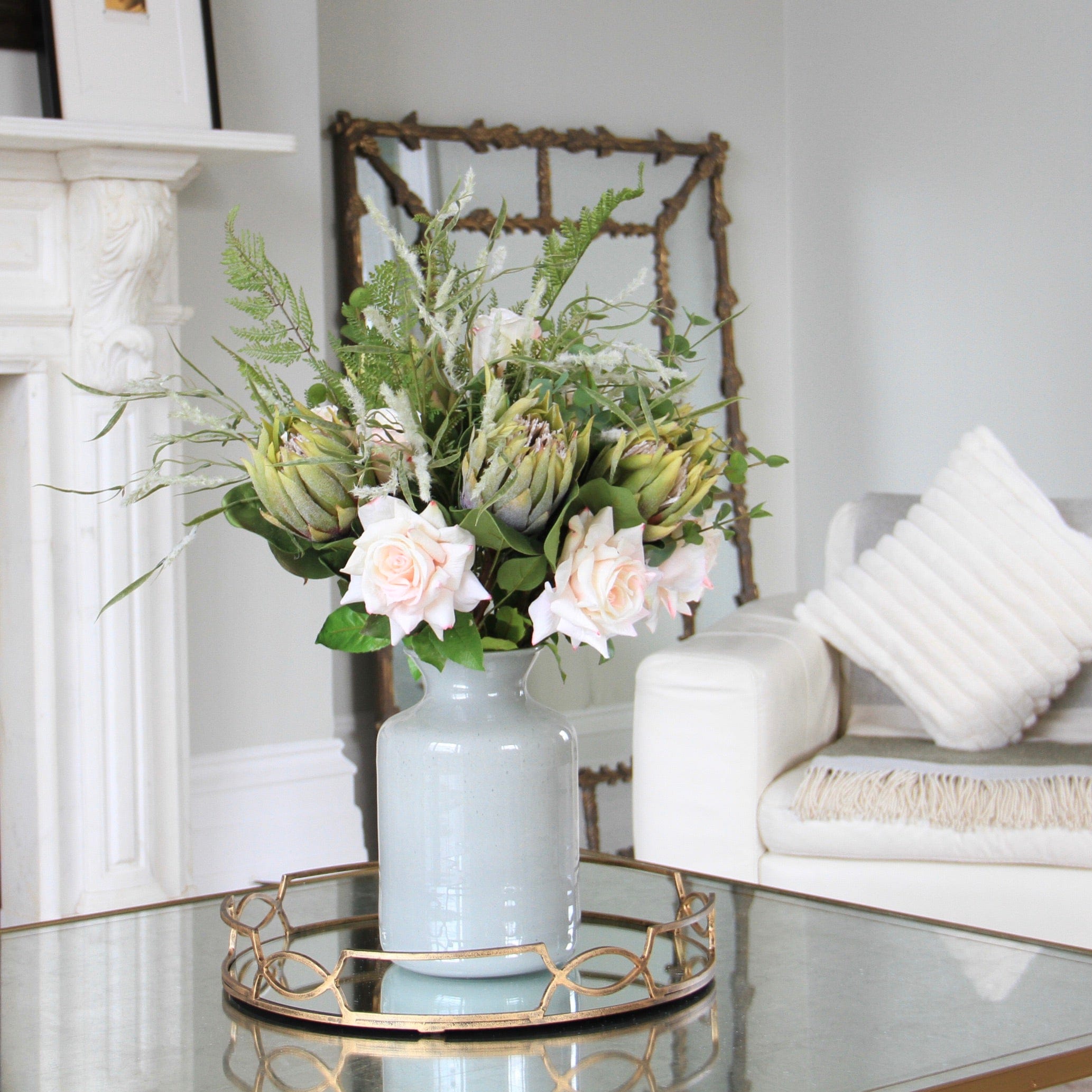 Artificial flowers luxury lifelike faux Savannah Spring Artificial Flower Bouquet realistic silk bouquet buy online from The Faux Flower Company