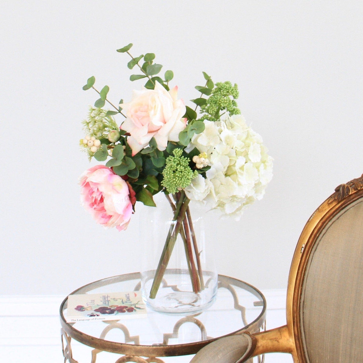 Realistic Strawberries & Cream Small + Vase by The Faux Flower Company