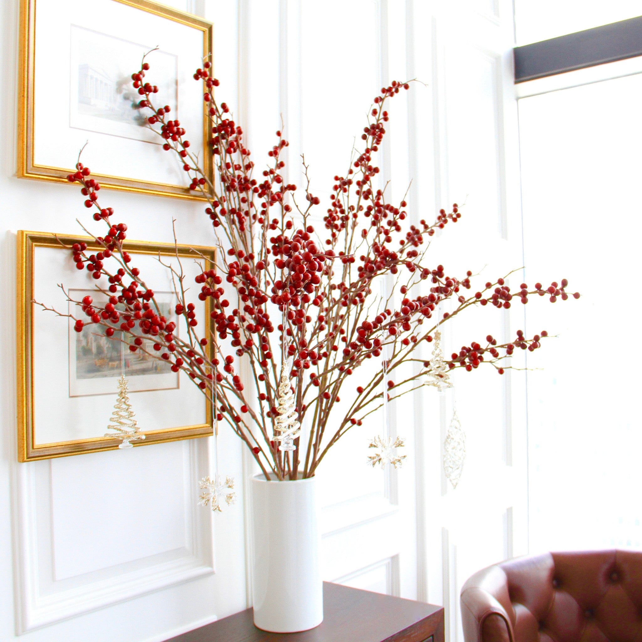 artificial red berries branch luxury realistic lifelike artificial silk flower from Amaranthine Blooms in UK 