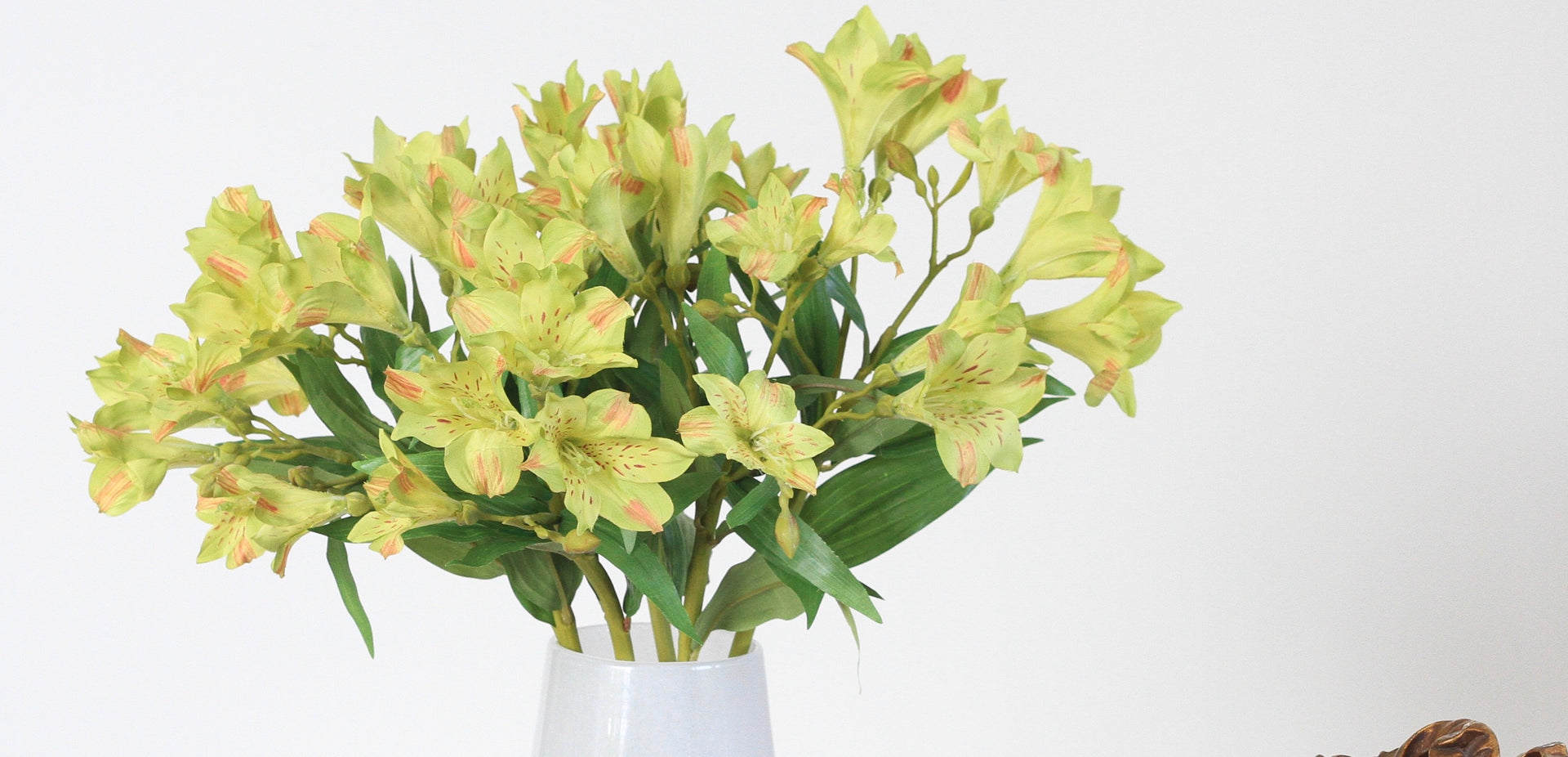 artificial lilies bring elegnce to faux flower arrangement faux white calla lilies and realistic casablanca lily stems