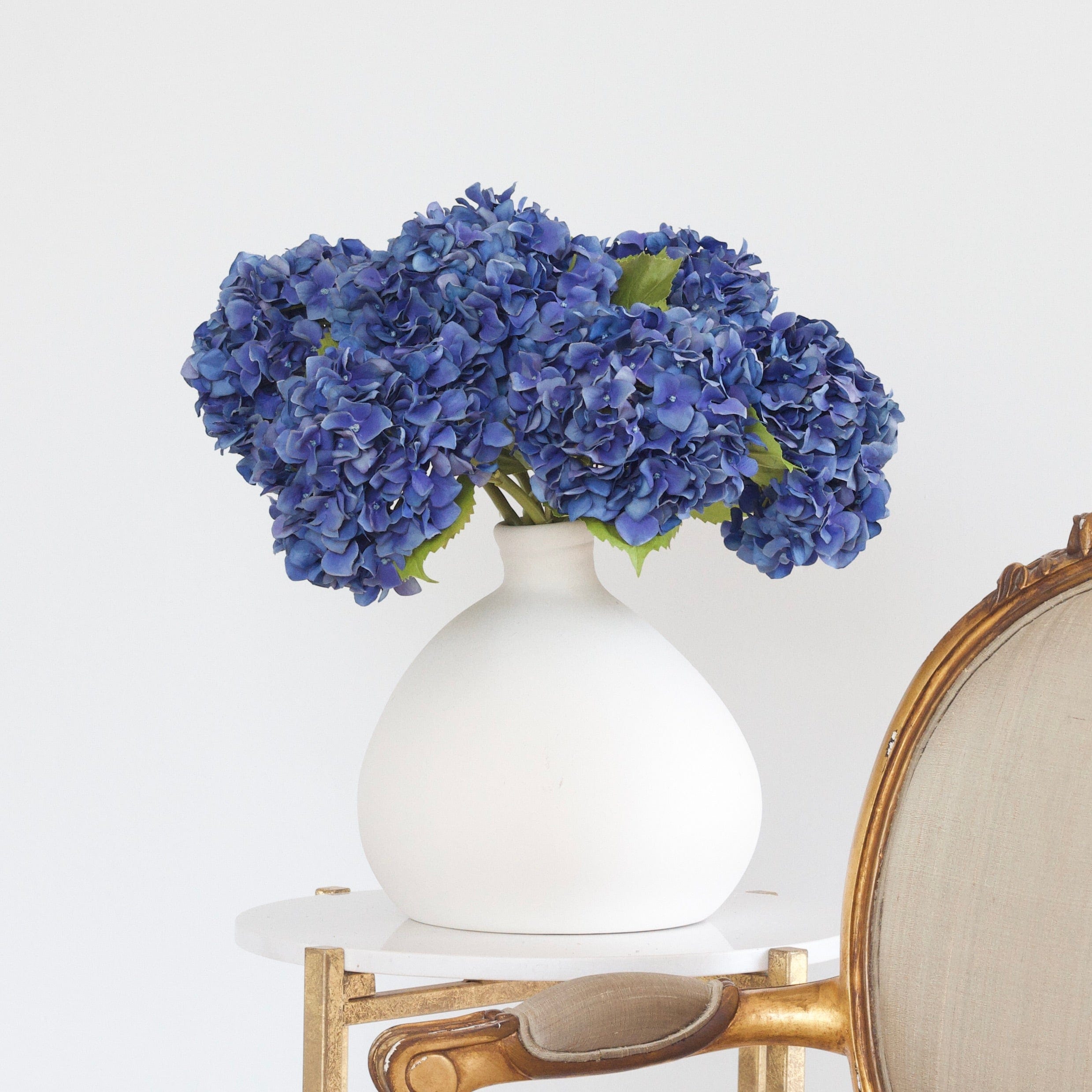 Artificial flowers luxury faux silk dark blue dried hydrangea burford vase lifelike realistic faux flowers ABP1747 ABY5070BL