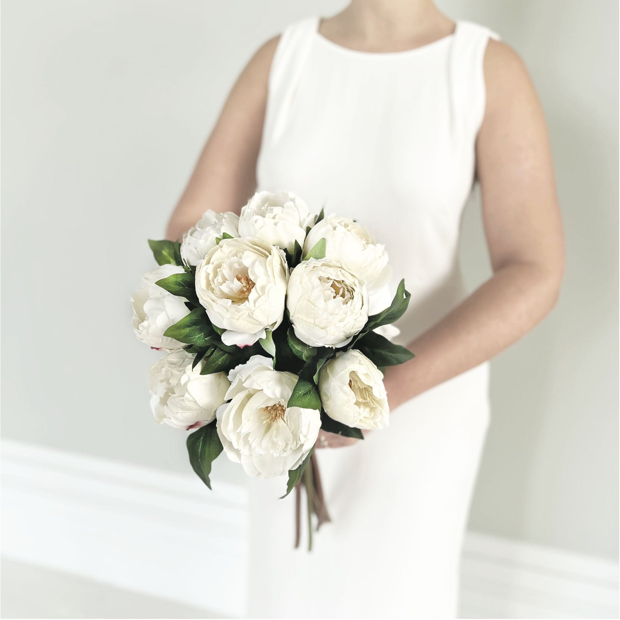 White shop peony bridal