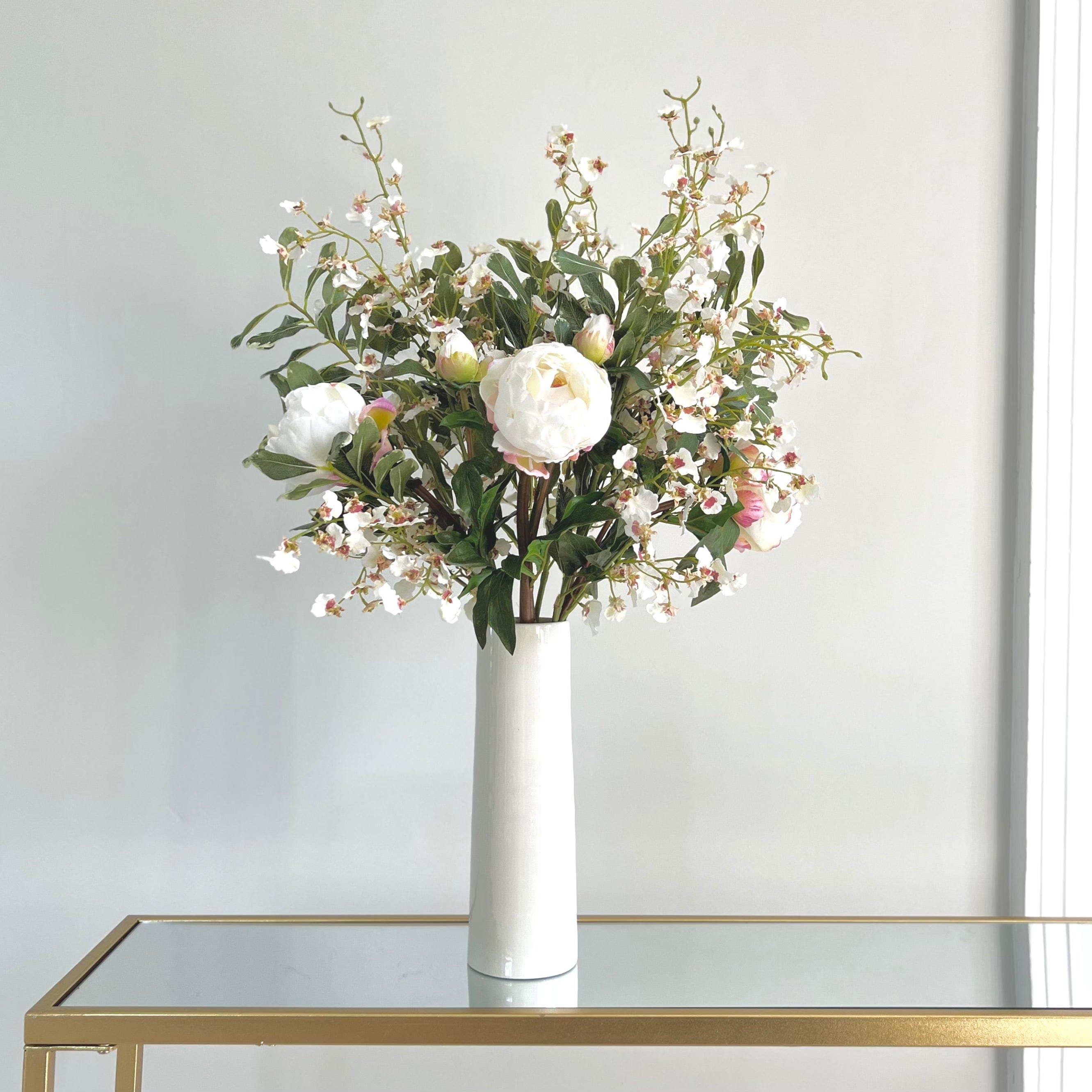 Artificial Flowers in Vase Stylish Vases White Prestbury Vase Home Decor and Accessories The Faux Flower Company UK ABP1828