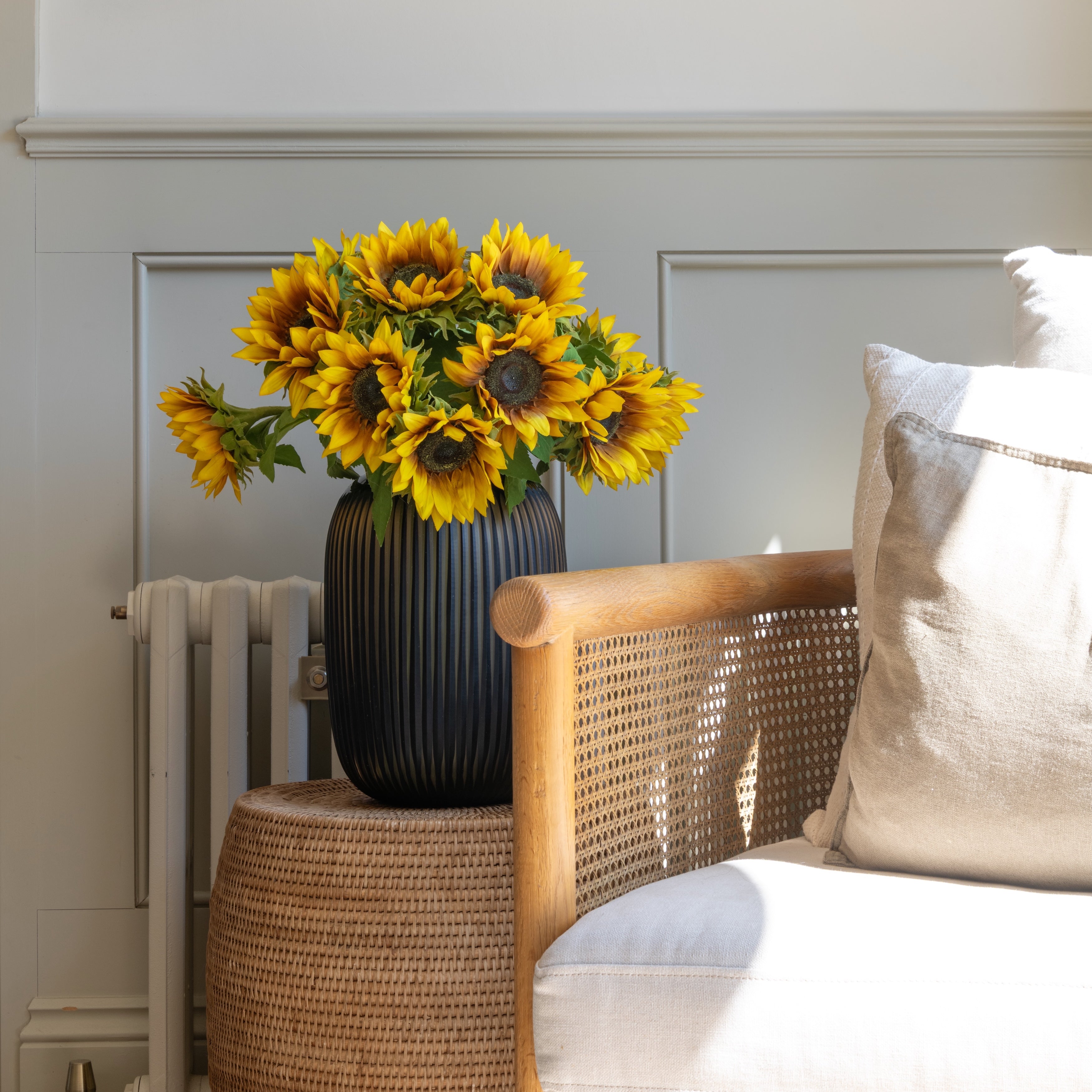Artificial Yellow Sunflower with Leaves