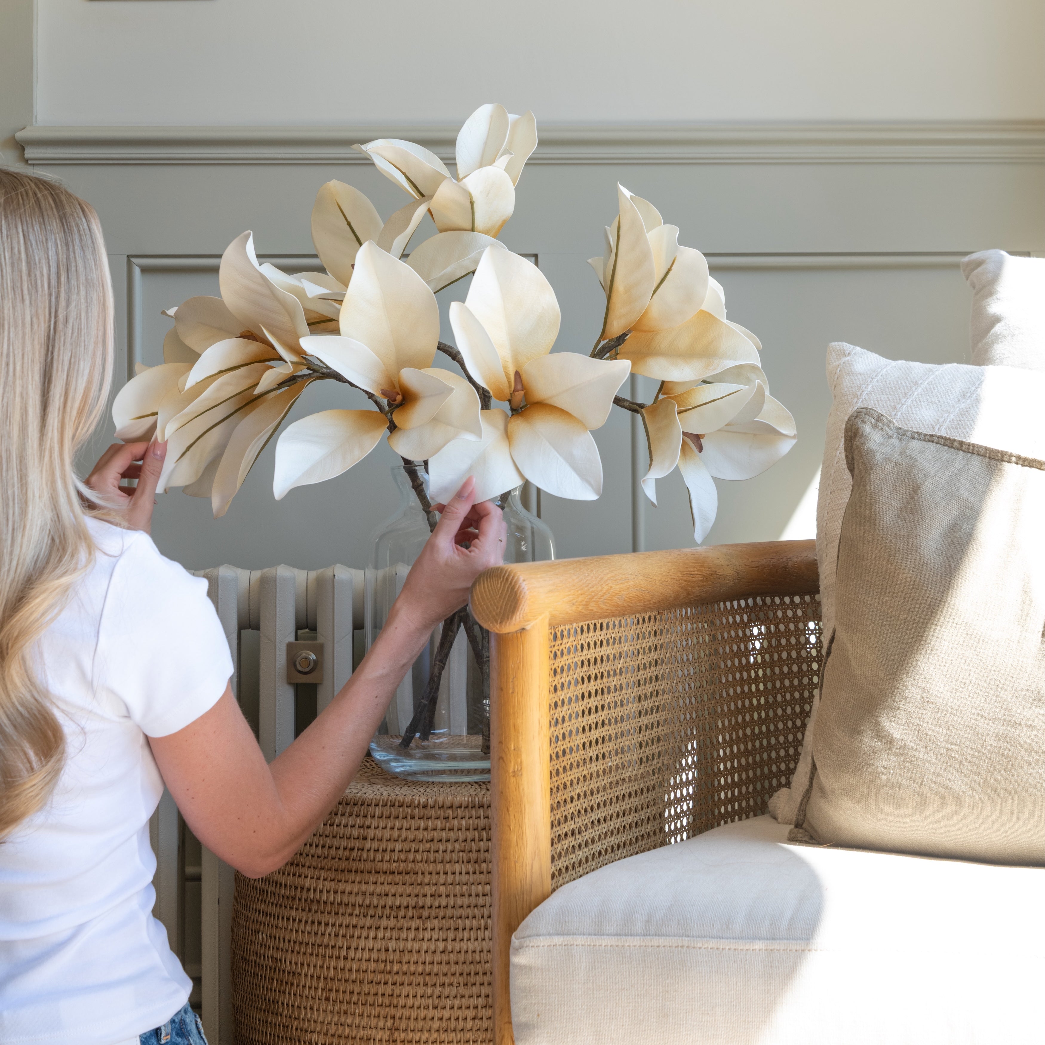 Artificial Magnolia Leaf Spray