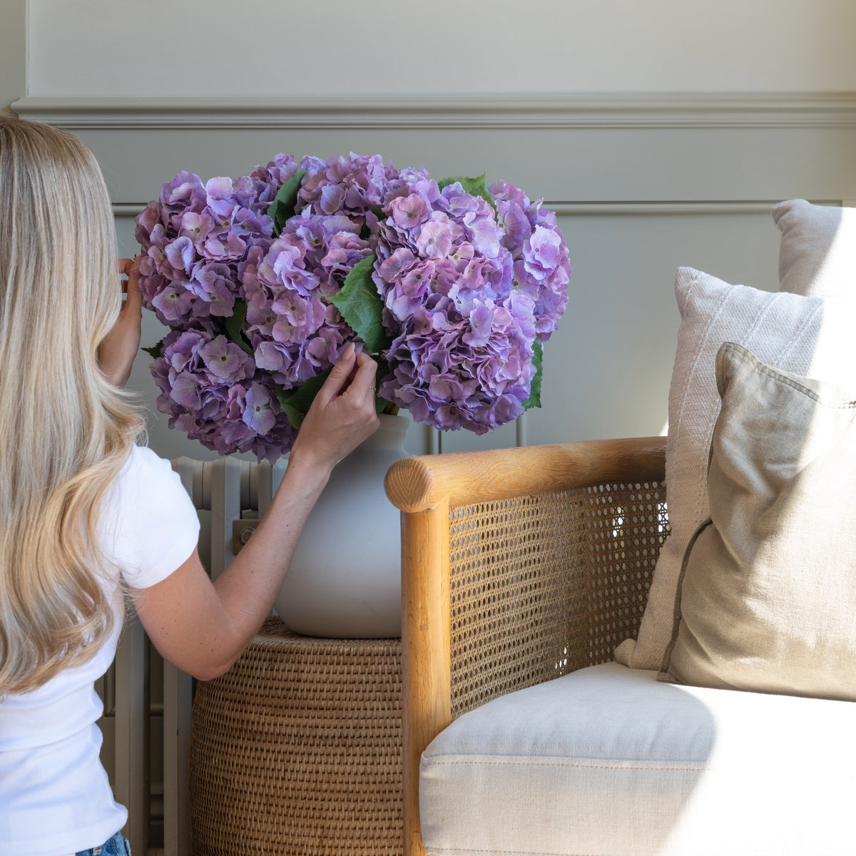 Artificial Lilac Purple Mophead Hydrangea