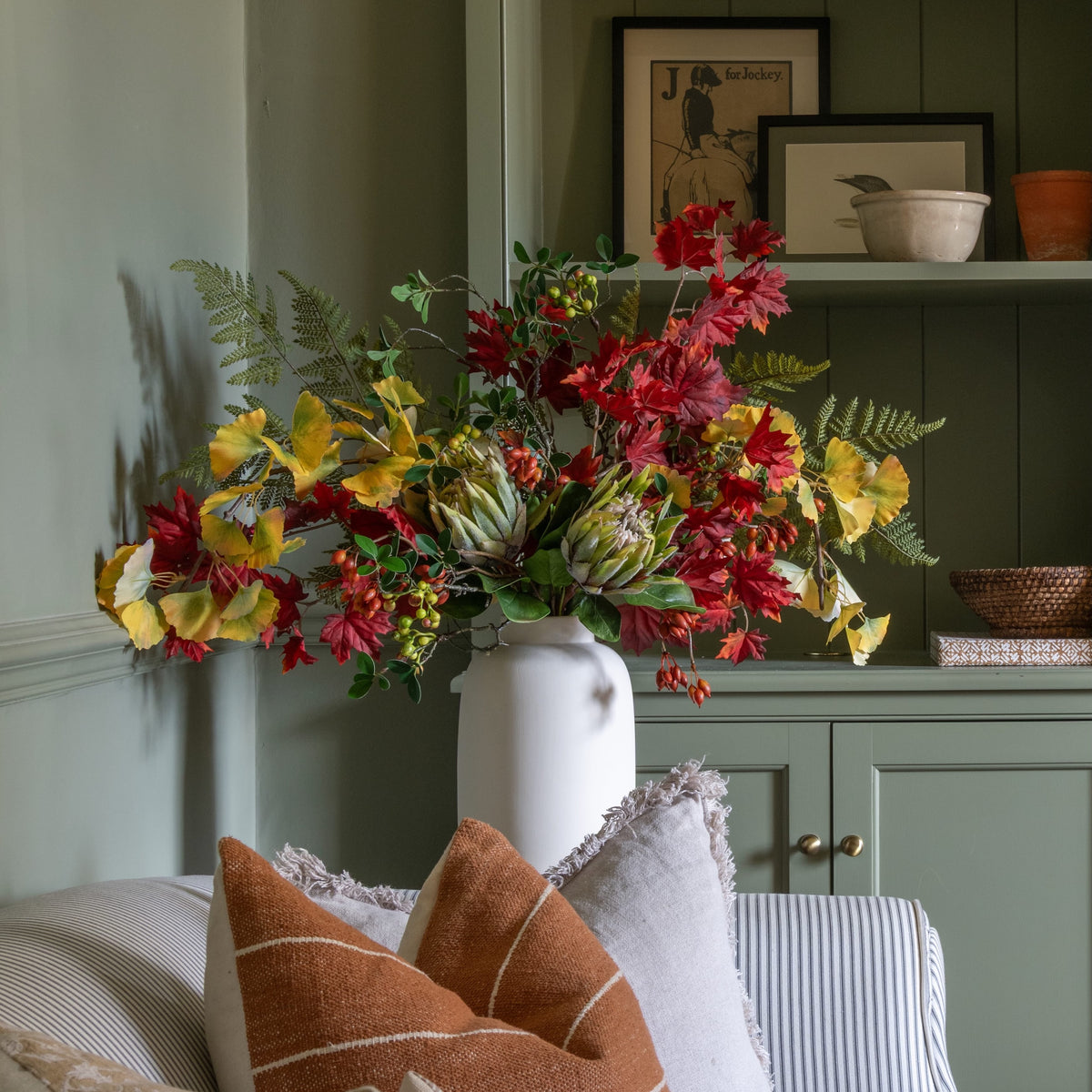 Gathered Leaves Artificial Flower Arrangement