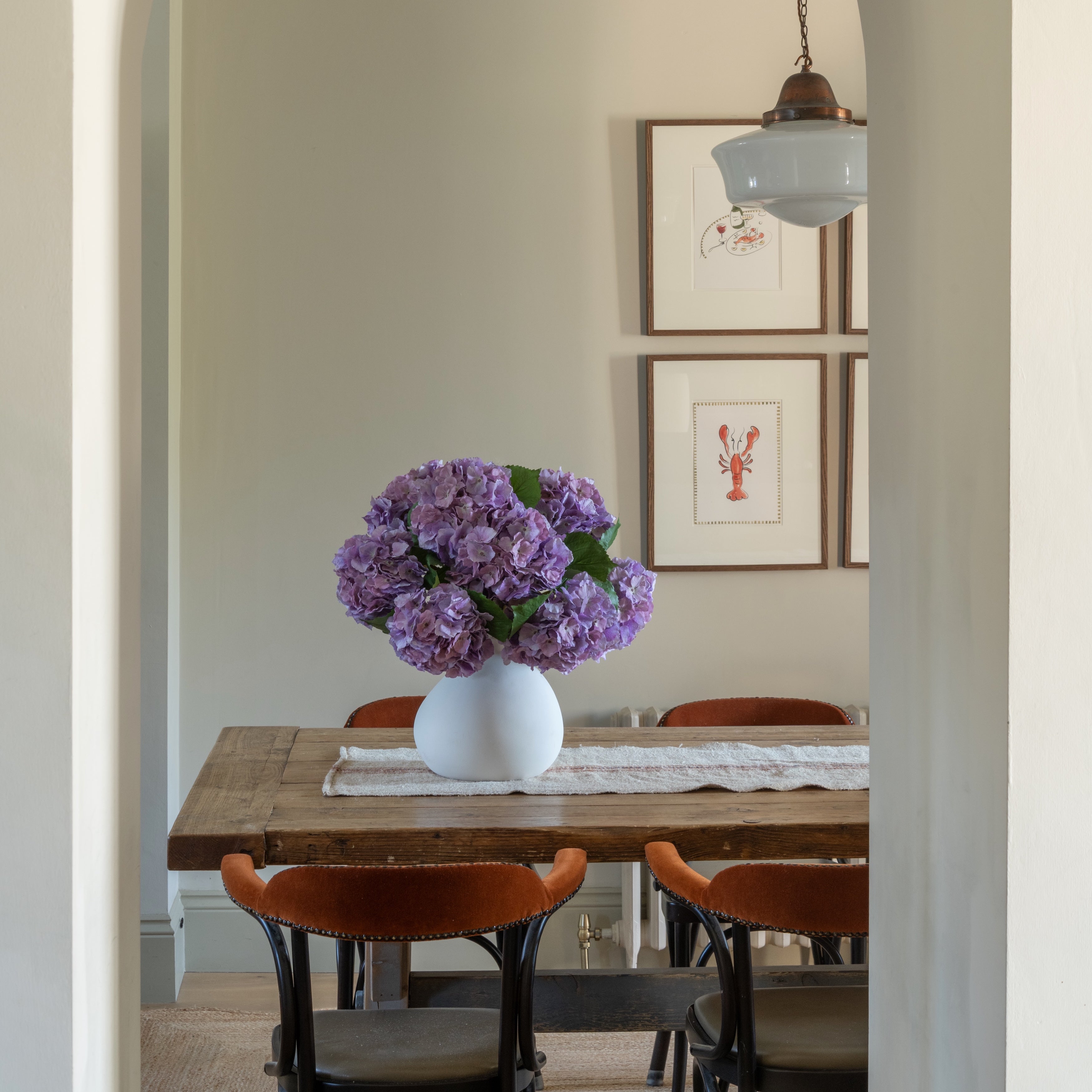 Artificial Lilac Purple Mophead Hydrangea