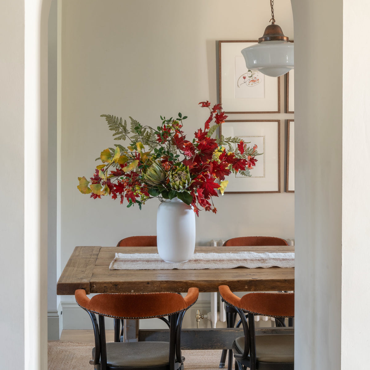 Gathered Leaves Artificial Flower Arrangement