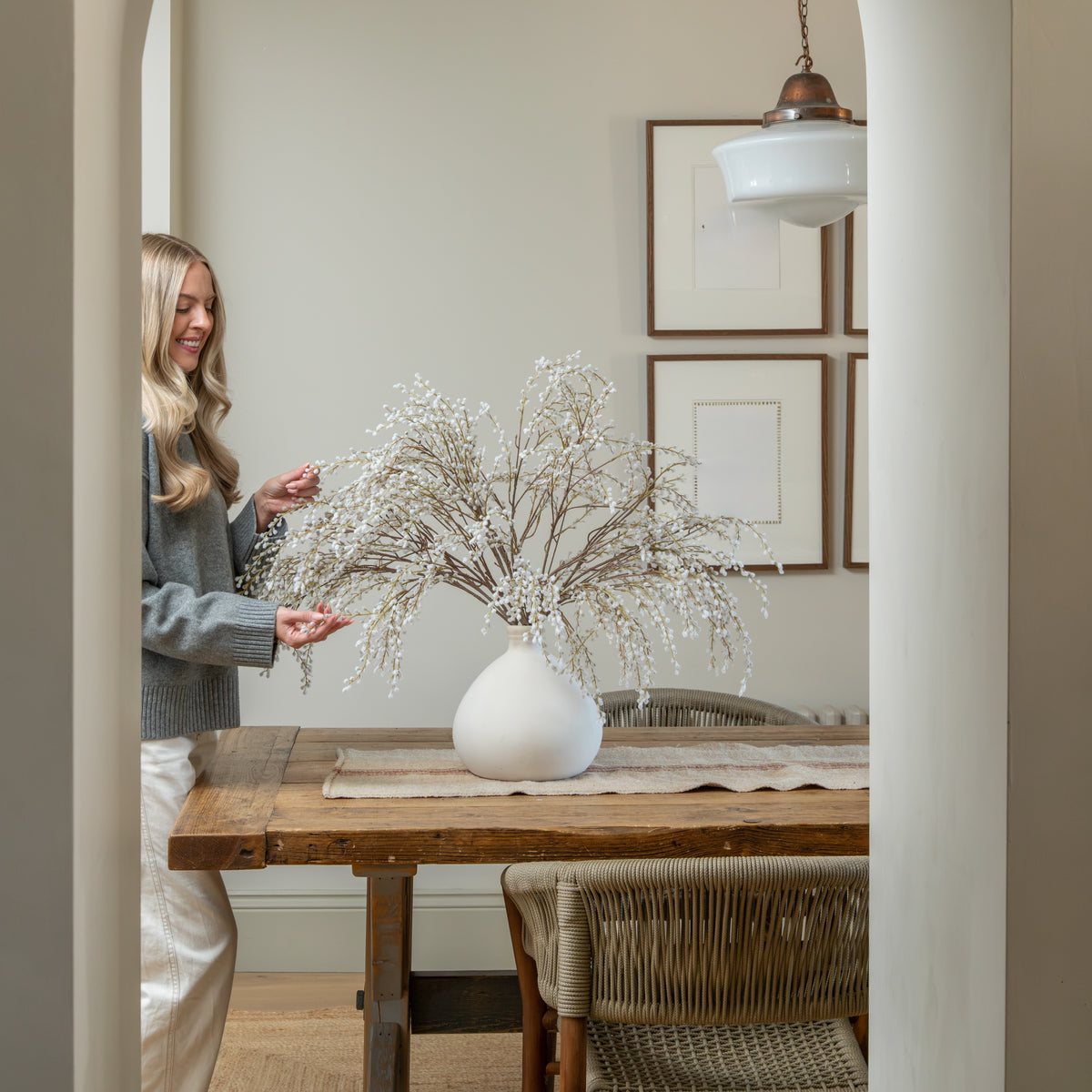 Artificial White Willow Spray