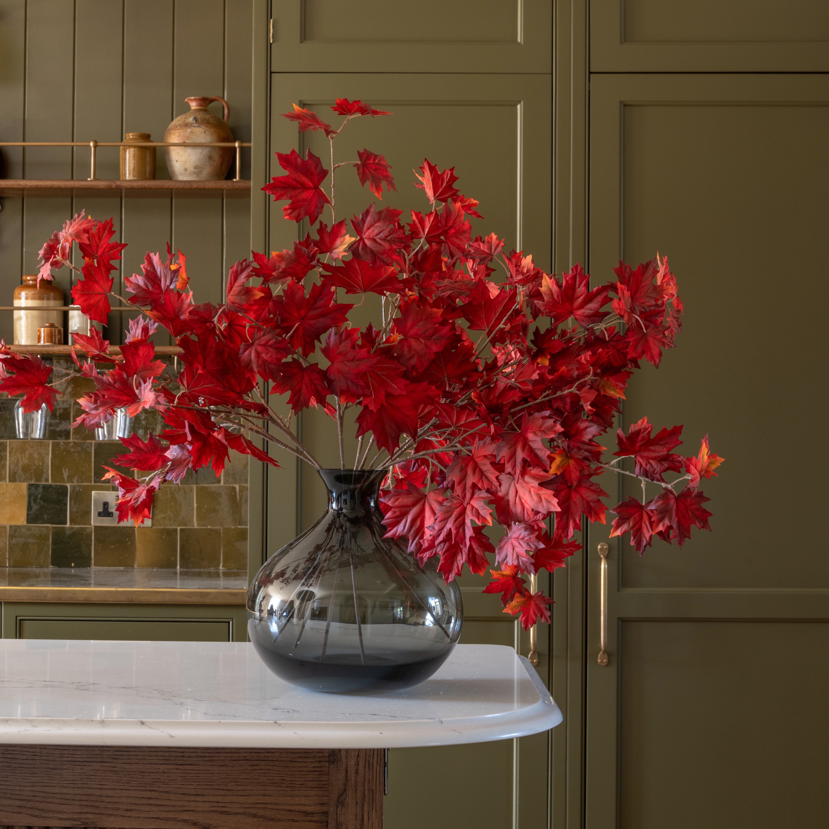 Artificial Red Maple Leaves