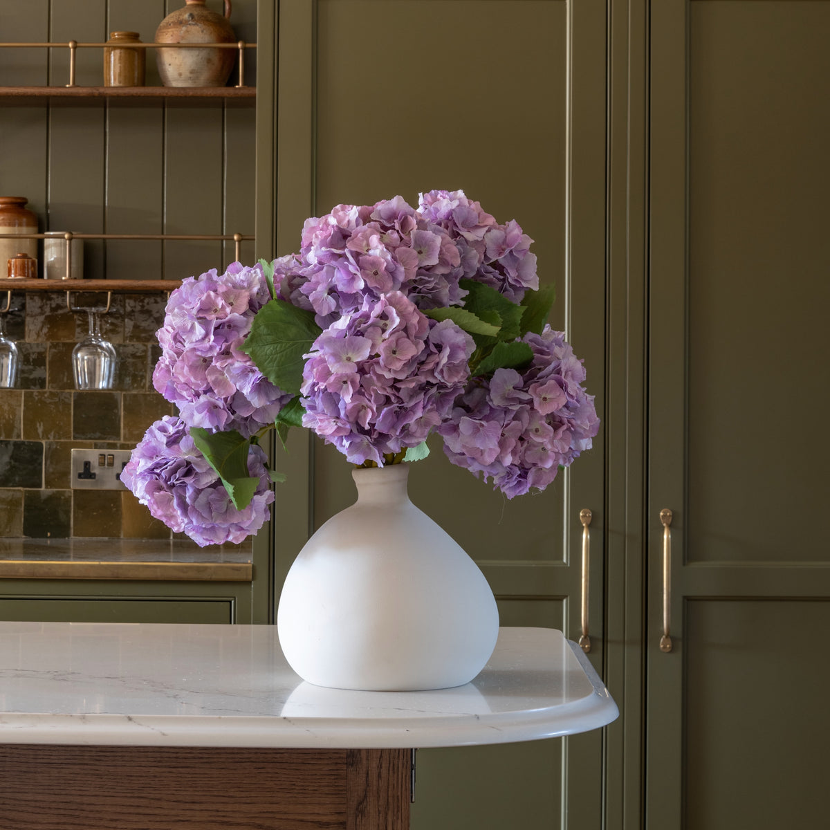Artificial Lilac Purple Mophead Hydrangea