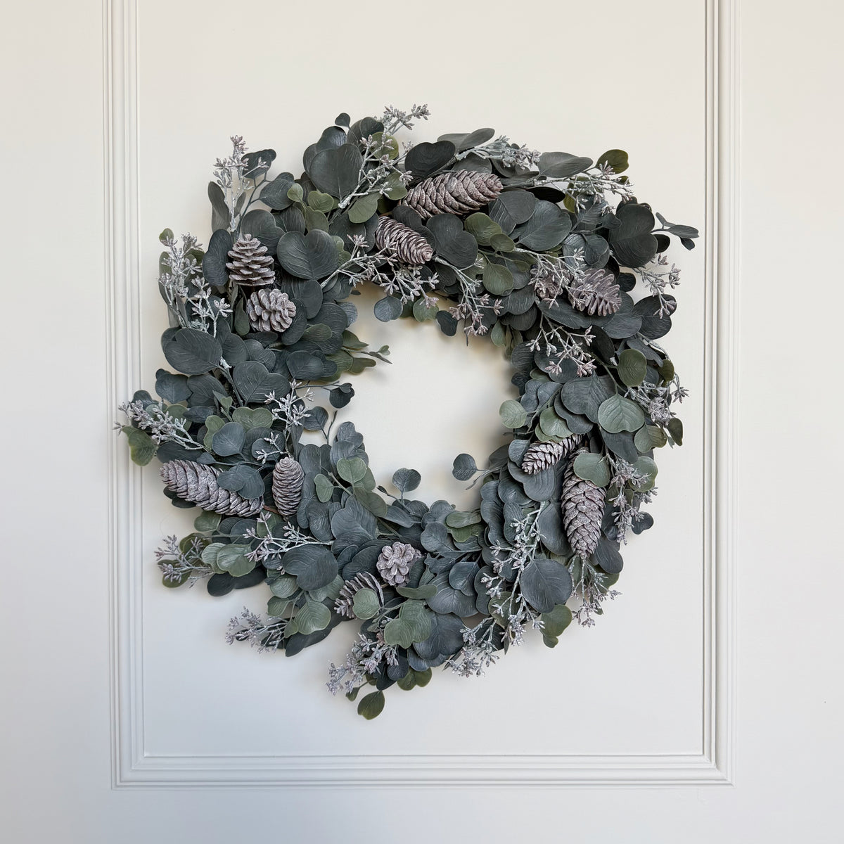 Artificial Large Silver Eucalyptus & Berry Wreath